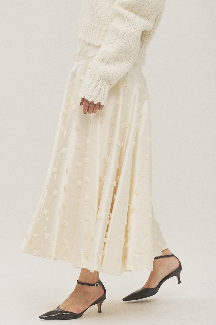 【ウィムガゼット/Whim Gazette】のボンボンジャガードスカート 人気、トレンドファッション・服の通販 founy(ファニー) ファッション Fashion レディースファッション Fashion for Women スカート Skirts ロングスカート Long Skirts / Maxi & Midi Skirts エレガント 上品 Elegant サスペンダー Suspenders, Braces サテン Satin, Glossy Fabric ジャカード/ジャガード Jacquard, Woven Pattern ドット Polka Dot, Dot Pattern フレア Flare, Flared ロング Long, Long-Length 別注 Limited Edition, Custom Order 新作・新入荷 New Arrivals / New In other-2|ID: prp329100004774339 ipo3291000000034604534
