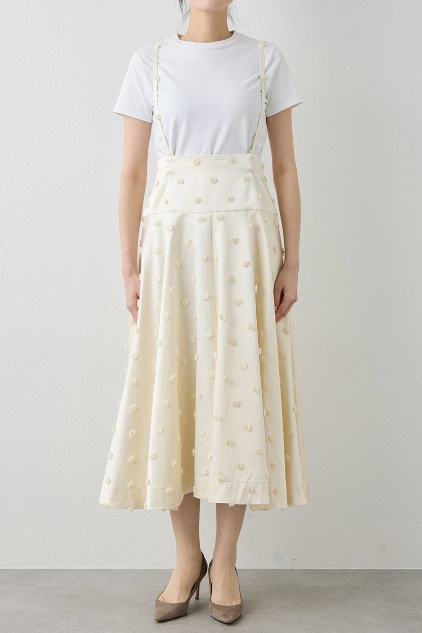 【ウィムガゼット/Whim Gazette】のボンボンジャガードスカート 人気、トレンドファッション・服の通販 founy(ファニー) ファッション Fashion レディースファッション Fashion for Women スカート Skirts ロングスカート Long Skirts / Maxi & Midi Skirts エレガント 上品 Elegant サスペンダー Suspenders, Braces サテン Satin, Glossy Fabric ジャカード/ジャガード Jacquard, Woven Pattern ドット Polka Dot, Dot Pattern フレア Flare, Flared ロング Long, Long-Length 別注 Limited Edition, Custom Order other-6|ID: prp329100004774339 ipo3291000000035533242