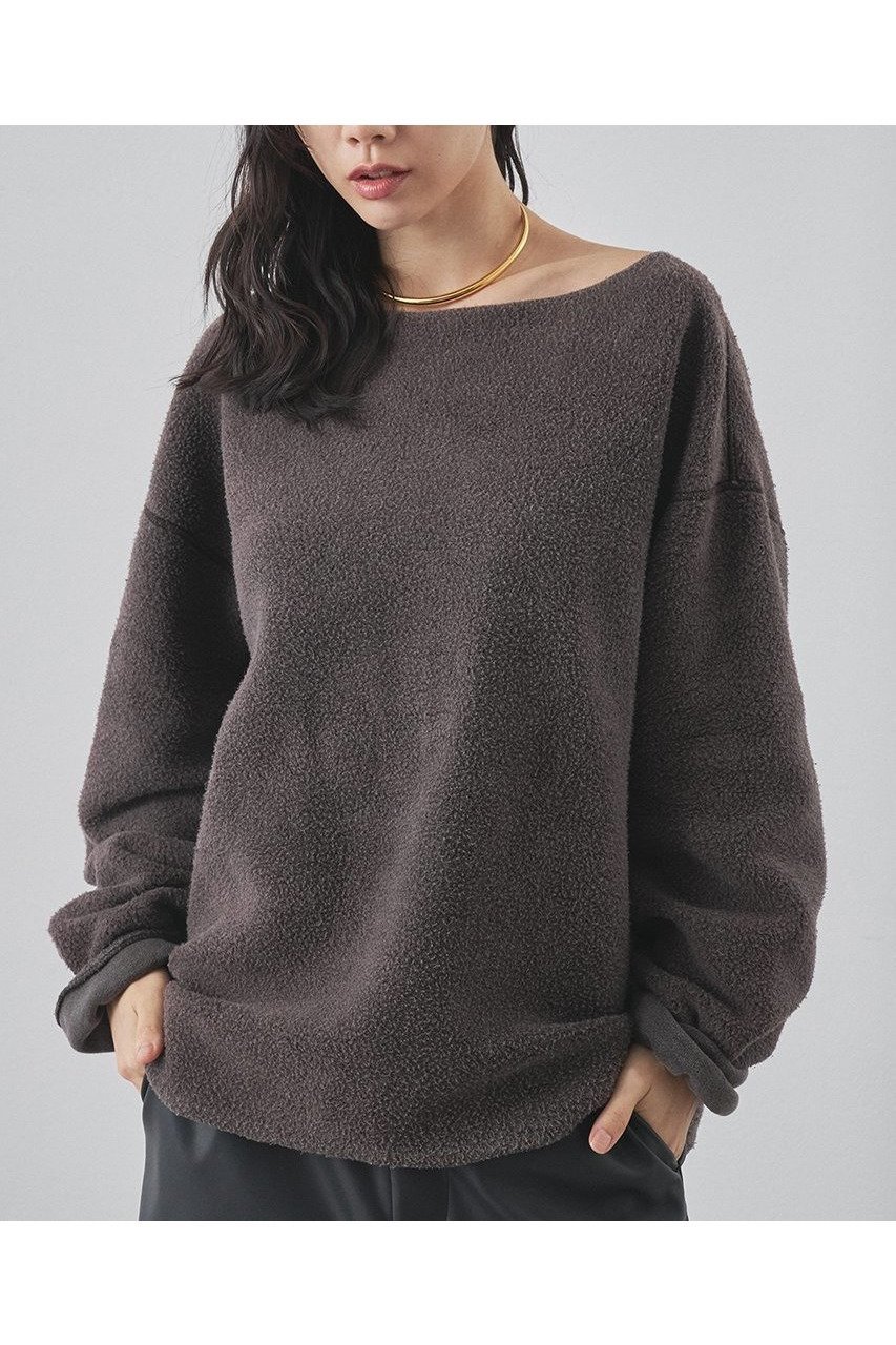 【ウィムガゼット/Whim Gazette】のピグメントスウェットプルオーバー インテリア・キッズ・メンズ・レディースファッション・服の通販 founy(ファニー) 　ファッション　Fashion　レディースファッション　Fashion for Women　トップス・カットソー　Cut & Sew Tops　シャツ・ブラウス・オフィスカジュアル　Elegant Blouses & Button-Ups　レディースパーカー・カジュアルフーディー　Casual Hoodies & Sweatshirts　ロングTシャツ・Tシャツ　Longline T-Shirts & Tees　カジュアルプルオーバー・ニットトップス　Pullovers & Knit Tops / Casual Pullovers　スウェット・クルーネックトップス　Sweatshirts & Crewnecks / Relaxed Fit Sweat Tops　カットソー・ベーシックTシャツ　Cut-and-Sewn Tops / Stretch Tees & Basics　スウェット / スエット　Sweatshirt, Sweatwear　モコモコ　Fuzzy, Fluffy　リバーシブル　Reversible, Two-Sided　リラックス　Relax, Relaxed Fit　おすすめ　Recommended / Our Picks　新作・新入荷　New Arrivals / New In　ブラウン|ID: prp329100004774341 ipo3291000000034604547
