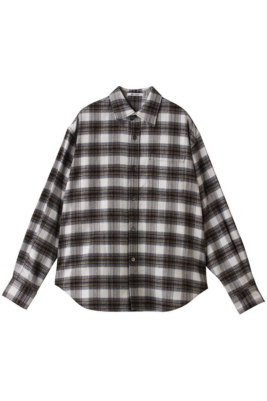 【ウィムガゼット/Whim Gazette】のピケチェックシャツ 人気、トレンドファッション・服の通販 founy(ファニー) 　ファッション　Fashion　レディースファッション　Fashion for Women　トップス・カットソー　Cut & Sew Tops　シャツ・ブラウス・オフィスカジュアル　Elegant Blouses & Button-Ups　スリーブ　Sleeve, Long Sleeve / Short Sleeve　チェック　Check, Plaid, Tartan　フレア　Flare, Flared　ロング　Long, Long-Length　新作・新入荷　New Arrivals / New In　羽織　Haori, Light Jacket　 other-1|ID: prp329100004774343 ipo3291000000034604572