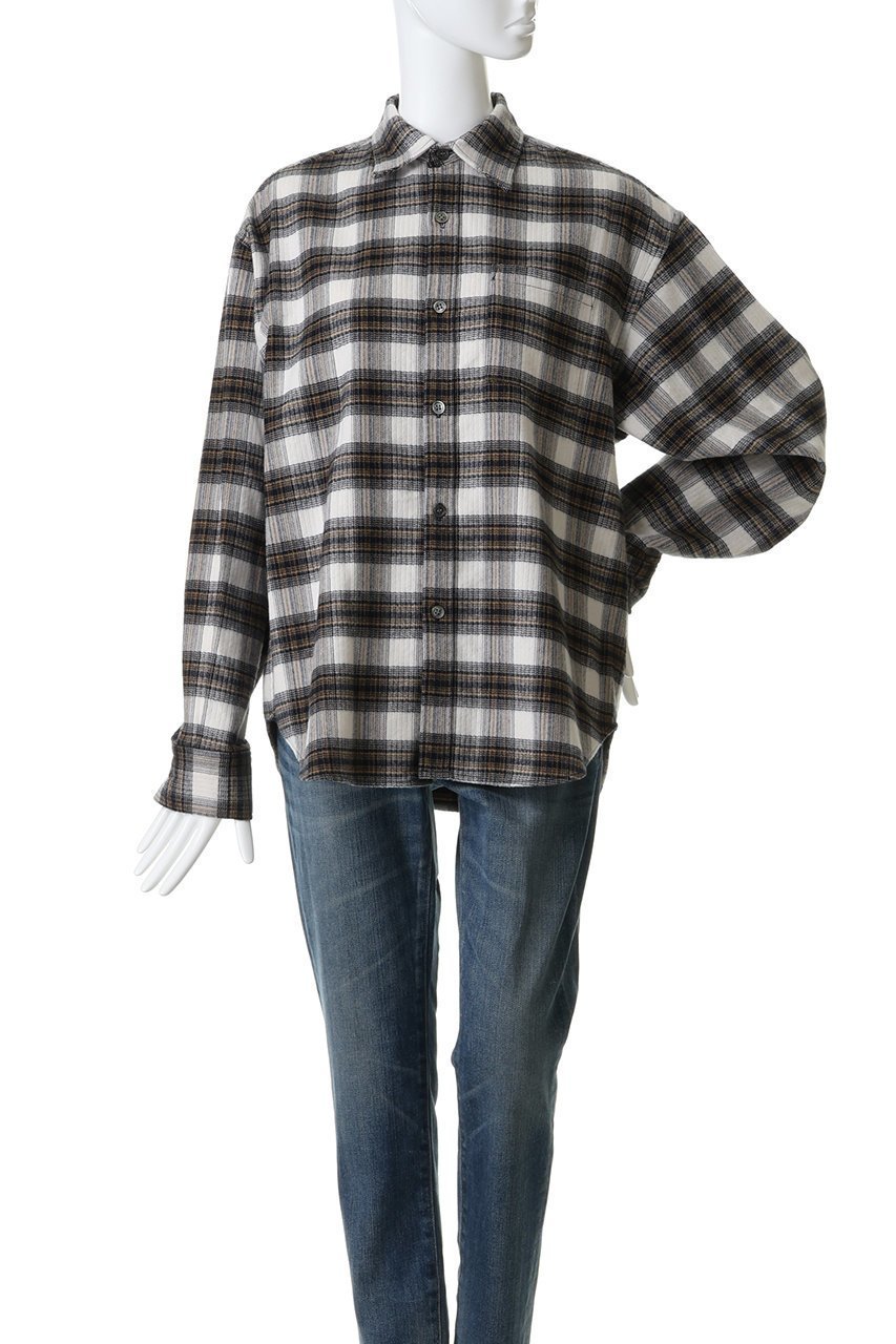 【ウィムガゼット/Whim Gazette】のピケチェックシャツ 人気、トレンドファッション・服の通販 founy(ファニー) 　ファッション　Fashion　レディースファッション　Fashion for Women　トップス・カットソー　Cut & Sew Tops　シャツ・ブラウス・オフィスカジュアル　Elegant Blouses & Button-Ups　スリーブ　Sleeve, Long Sleeve / Short Sleeve　チェック　Check, Plaid, Tartan　フレア　Flare, Flared　ロング　Long, Long-Length　新作・新入荷　New Arrivals / New In　羽織　Haori, Light Jacket　other-2|ID: prp329100004774343 ipo3291000000034604575