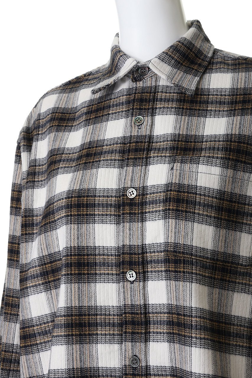 【ウィムガゼット/Whim Gazette】のピケチェックシャツ 人気、トレンドファッション・服の通販 founy(ファニー) 　ファッション　Fashion　レディースファッション　Fashion for Women　トップス・カットソー　Cut & Sew Tops　シャツ・ブラウス・オフィスカジュアル　Elegant Blouses & Button-Ups　スリーブ　Sleeve, Long Sleeve / Short Sleeve　チェック　Check, Plaid, Tartan　フレア　Flare, Flared　ロング　Long, Long-Length　新作・新入荷　New Arrivals / New In　羽織　Haori, Light Jacket　other-5|ID: prp329100004774343 ipo3291000000034604579