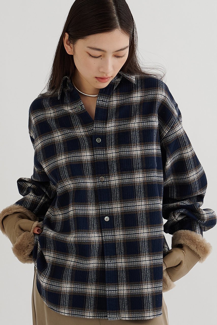 【ウィムガゼット/Whim Gazette】のピケチェックシャツ 人気、トレンドファッション・服の通販 founy(ファニー) 　ファッション　Fashion　レディースファッション　Fashion for Women　トップス・カットソー　Cut & Sew Tops　シャツ・ブラウス・オフィスカジュアル　Elegant Blouses & Button-Ups　スリーブ　Sleeve, Long Sleeve / Short Sleeve　チェック　Check, Plaid, Tartan　フレア　Flare, Flared　ロング　Long, Long-Length　羽織　Haori, Light Jacket　other-8|ID: prp329100004774343 ipo3291000000034685019