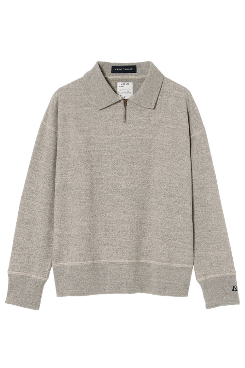 【マディソンブルー/MADISONBLUE】のHALF ZIPUP SWEAT ハーフジップアップスウェット 人気、トレンドファッション・服の通販 founy(ファニー) 　ファッション　Fashion　レディースファッション　Fashion for Women　トップス・カットソー　Cut & Sew Tops　シャツ・ブラウス・オフィスカジュアル　Elegant Blouses & Button-Ups　レディースパーカー・カジュアルフーディー　Casual Hoodies & Sweatshirts　ロングTシャツ・Tシャツ　Longline T-Shirts & Tees　スウェット・クルーネックトップス　Sweatshirts & Crewnecks / Relaxed Fit Sweat Tops　カットソー・ベーシックTシャツ　Cut-and-Sewn Tops / Stretch Tees & Basics　おすすめ　Recommended / Our Picks　ジップ　Zip, Zipper　スウェット / スエット　Sweatshirt, Sweatwear　スリーブ　Sleeve, Long Sleeve / Short Sleeve　セットアップ　Set-Up, Coordinated Outfit　モダン　Modern, Contemporary　ロング　Long, Long-Length　新作・新入荷　New Arrivals / New In　 other-1|ID: prp329100004774348 ipo3291000000034604622