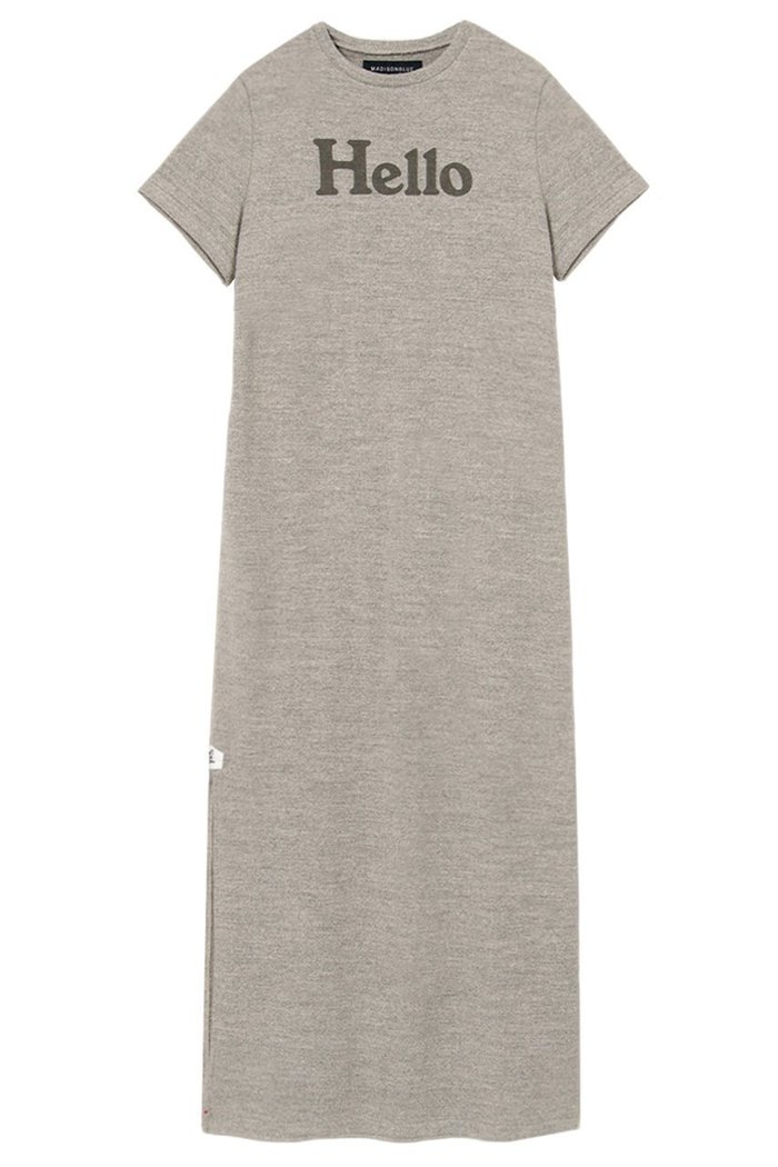 【マディソンブルー/MADISONBLUE】のHELLO S/S OP SWEAT HELLOスウェットワンピース インテリア・キッズ・メンズ・レディースファッション・服の通販 founy(ファニー) https://founy.com/ ファッション Fashion レディースファッション Fashion for Women ワンピース Dresses チュニック Tunic Tops & Dresses スウェット / スエット Sweatshirt, Sweatwear スリット Slit, Slit Detail チュニック Tunic, Long Top プリント Print, Printed Pattern リラックス Relax, Relaxed Fit ロング Long, Long-Length 半袖 Short Sleeve, Half Sleeve 夏 Summer S/S・春夏 SS, Spring/Summer, Warm Season |ID: prp329100004774349 ipo3291000000036077601