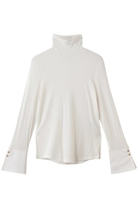 【ランバン オン ブルー/LANVIN en Bleu】のカシミヤシルクカフスコンビカットソー 人気、トレンドファッション・服の通販 founy(ファニー) ファッション Fashion レディースファッション Fashion for Women トップス・カットソー Cut & Sew Tops シャツ・ブラウス・オフィスカジュアル Elegant Blouses & Button-Ups ロングTシャツ・Tシャツ Longline T-Shirts & Tees カットソー・ベーシックTシャツ Cut-and-Sewn Tops / Stretch Tees & Basics なめらか Smooth, Silky Texture カットソー Cut and Sewn Top カフス Cuff Design シルク Silk, 100% Silk ジャケット Jacket, Outerwear スリーブ Sleeve, Long Sleeve / Short Sleeve フィット Fit, Slim Fit フラワー Flower, Floral ミックス Mix, Mixed Style モチーフ Motif, Design Theme ロング Long, Long-Length 新作・新入荷 New Arrivals / New In |ID:prp329100004774356