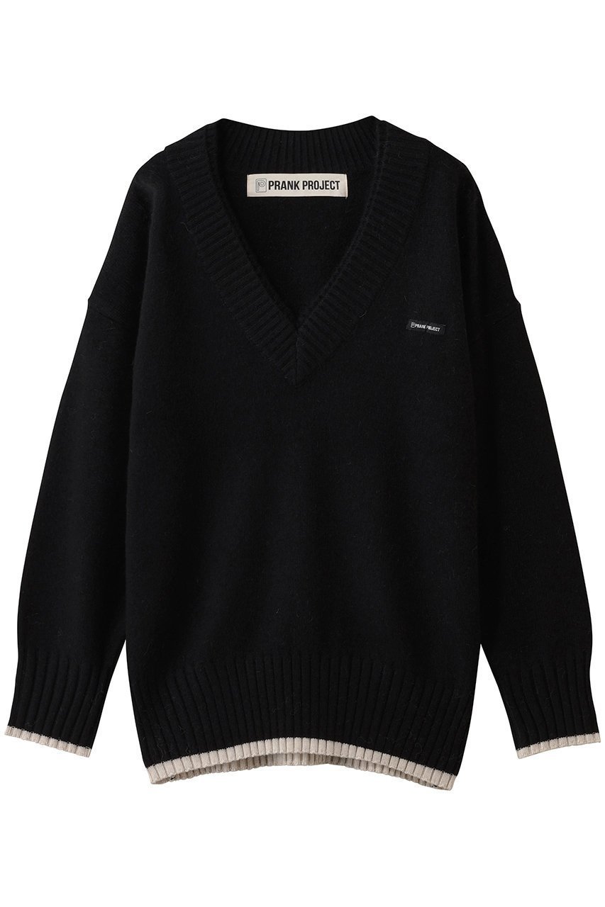 【プランク プロジェクト/PRANK PROJECT】のアンゴラウールVネックニット インテリア・キッズ・メンズ・レディースファッション・服の通販 founy(ファニー) 　ファッション　Fashion　レディースファッション　Fashion for Women　トップス・カットソー　Cut & Sew Tops　ニット　Knit Tops & Sweaters　カジュアルプルオーバー・ニットトップス　Pullovers & Knit Tops / Casual Pullovers　Vネックトップス　V-Neck Tops / V-Cut Neckline Shirts　なめらか　Smooth, Silky Texture　アンゴラ　Angora Knitwear　インナー　Innerwear　新作・新入荷　New Arrivals / New In　BLK(ブラック)|ID: prp329100004774360 ipo3291000000034604725