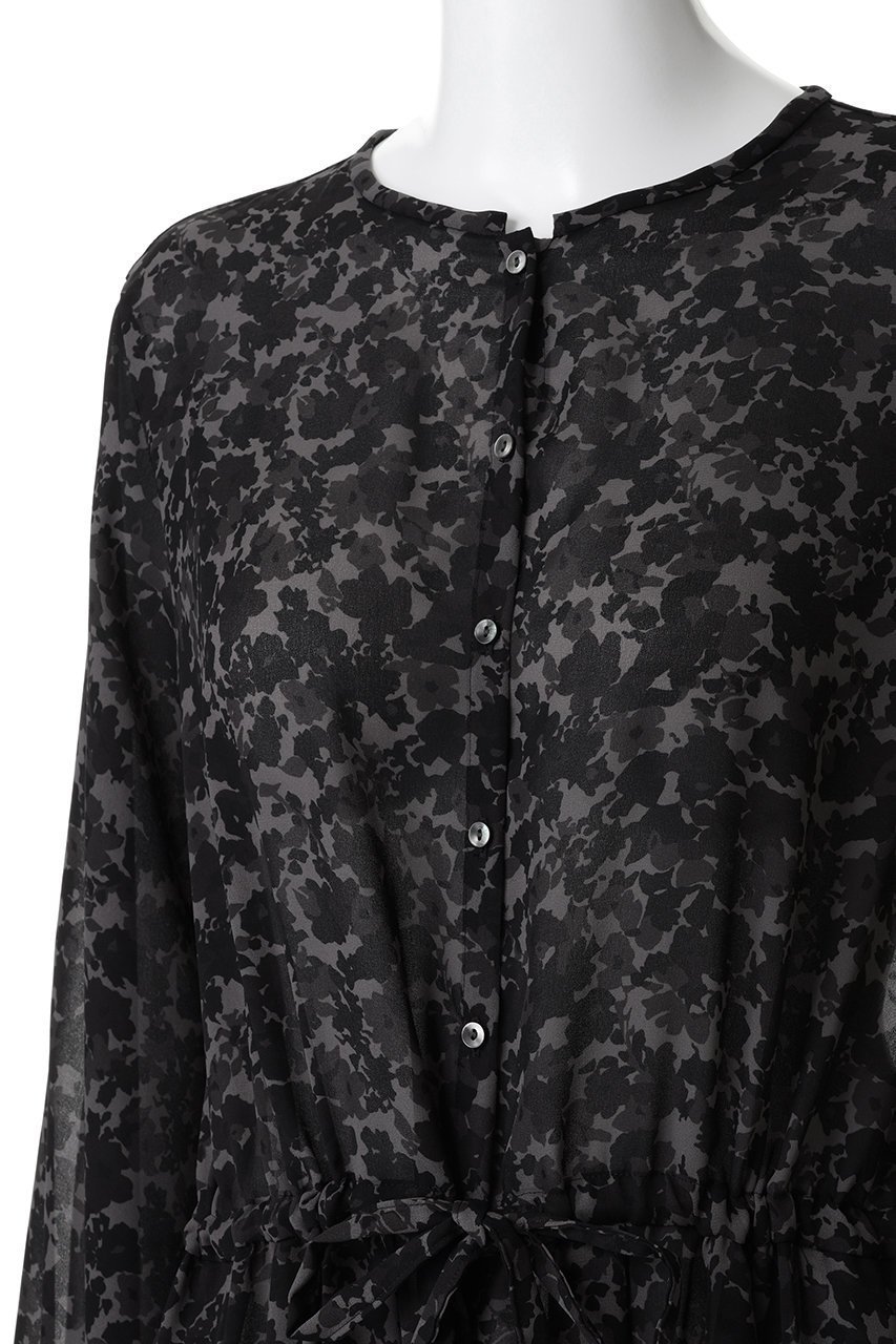 【ミズイロ インド/mizuiro ind】のフラワープリントシャツワンピース 人気、トレンドファッション・服の通販 founy(ファニー) 　ファッション　Fashion　レディースファッション　Fashion for Women　ワンピース　Dresses　シャツワンピース / 1枚で着映えコーデ　Shirt Dresses　チュニック　Tunic Tops & Dresses　スリーブ　Sleeve, Long Sleeve / Short Sleeve　チュニック　Tunic, Long Top　ドレープ　Drape, Draping Fabric　フラワー　Flower, Floral　プリント　Print, Printed Pattern　ロング　Long, Long-Length　エレガント 上品　Elegant　other-5|ID: prp329100004774368 ipo3291000000035772892