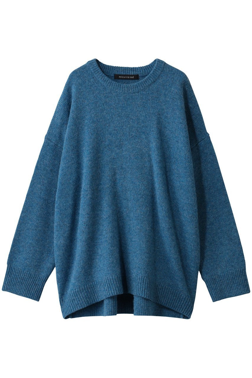 【ミズイロ インド/mizuiro ind】のMG/クルーネックワイドプルオーバー インテリア・キッズ・メンズ・レディースファッション・服の通販 founy(ファニー) ファッション Fashion レディースファッション Fashion for Women トップス・カットソー Cut & Sew Tops ニット Knit Tops & Sweaters カジュアルプルオーバー・ニットトップス Pullovers & Knit Tops / Casual Pullovers チェック Check, Plaid, Tartan ミドル Middle Length, Mid Height ロング Long, Long-Length ワイド Wide, Wide Fit 新作・新入荷 New Arrivals / New In blue|ID: prp329100004774374 ipo3291000000034604851