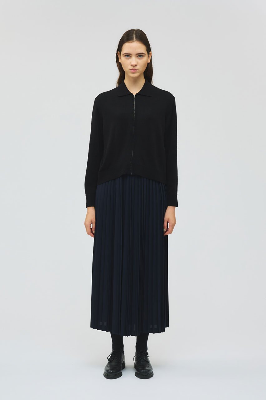 【ミズイロ インド/mizuiro ind】の襟付きジップカーディガン 人気、トレンドファッション・服の通販 founy(ファニー) 　ファッション　Fashion　レディースファッション　Fashion for Women　トップス・カットソー　Cut & Sew Tops　ニット　Knit Tops & Sweaters　カーディガン・羽織り　Layered Style Cardigans　おすすめ　Recommended / Our Picks　カーディガン　Cardigan, Knitwear　クラシック　Classic, Timeless Style　コンパクト　Compact, Small Size　ショート　Short, Short Length　シンプル　Simple, Minimal　デニム　Denim, Jeans Material　トレンド　Trend, Trending Now　ボトム　Bottoms, Lower Wear　ワイド　Wide, Wide Fit　羽織　Haori, Light Jacket　other-6|ID: prp329100004774375 ipo3291000000034706268