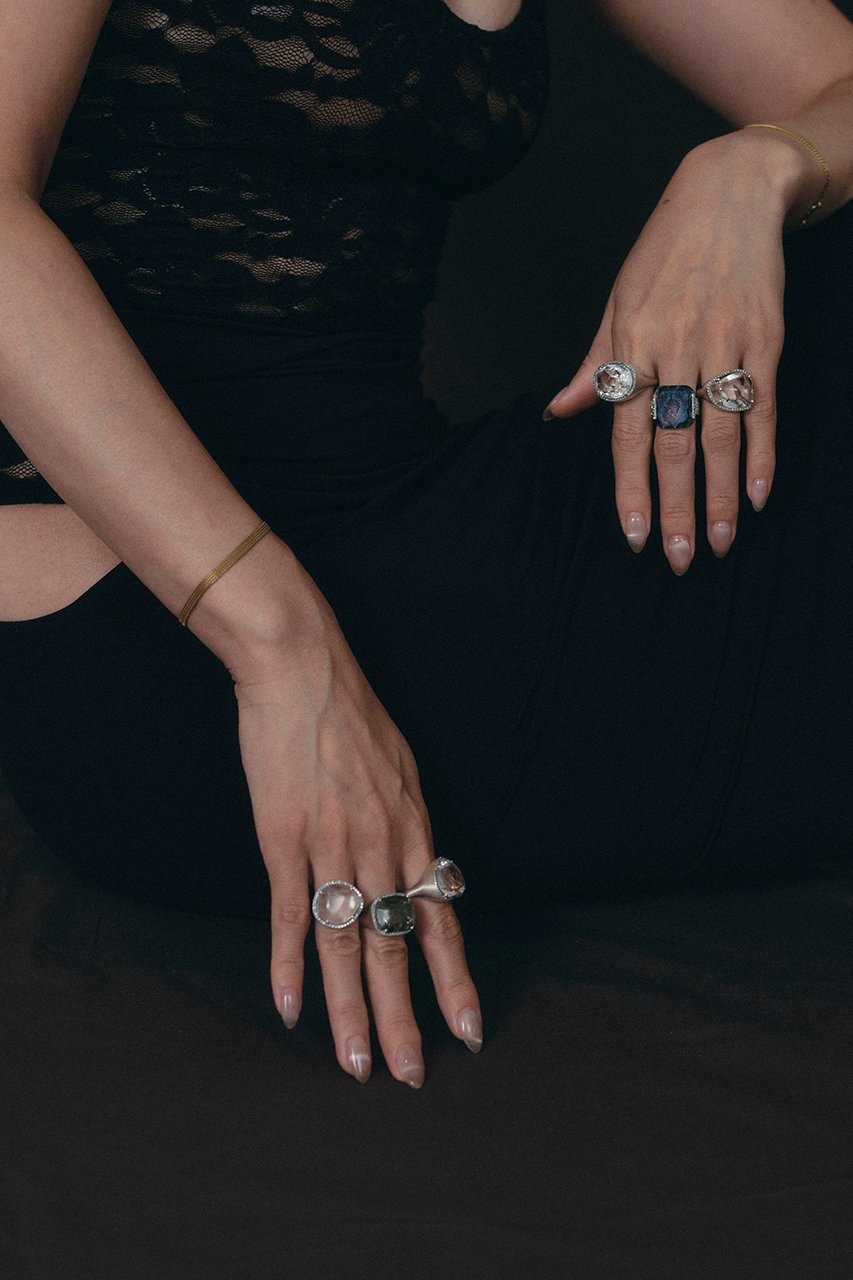 【アドリン ヒュー/Adlin Hue】のRutilated Quartz Canan リング 人気、トレンドファッション・服の通販 founy(ファニー) 　ファッション　Fashion　レディースファッション　Fashion for Women　シェイプ　Shape, Slim Fit　ストーン　Stone, Gem-Like　モダン　Modern, Contemporary　新作・新入荷　New Arrivals / New In　other-2|ID: prp329100004775352 ipo3291000000034614859