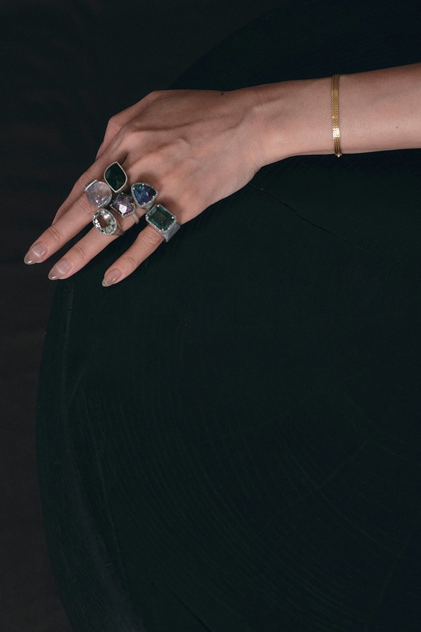 【アドリン ヒュー/Adlin Hue】のGreen amethyst Canan リング 人気、トレンドファッション・服の通販 founy(ファニー) 　ファッション　Fashion　レディースファッション　Fashion for Women　シェイプ　Shape, Slim Fit　ストーン　Stone, Gem-Like　フィット　Fit, Slim Fit　モダン　Modern, Contemporary　新作・新入荷　New Arrivals / New In　other-2|ID: prp329100004775367 ipo3291000000034614954