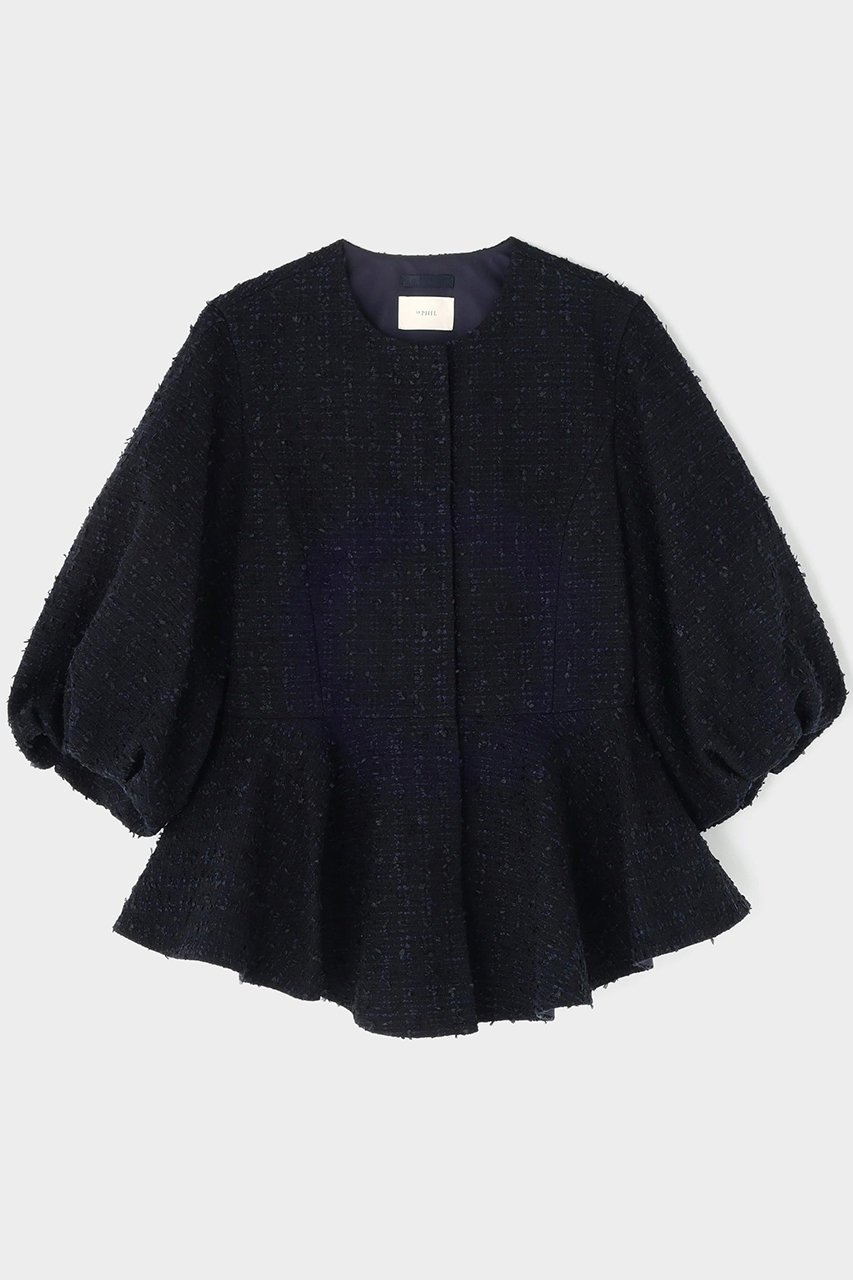 【ル フィル/LE PHIL】のツイードボリュームスリーブジャケット インテリア・キッズ・メンズ・レディースファッション・服の通販 founy(ファニー) ファッション Fashion レディースファッション Fashion for Women アウター Coat / Outerwear Collection レディースジャケット・軽アウター Jackets カッティング Cutting Detail ジャケット Jacket, Outerwear スリム Slim, Slim Fit スリーブ Sleeve, Long Sleeve / Short Sleeve ツイード Twill, Twill Weave フレア Flare, Flared ヘムライン Hemline, Bottom Cut ボトム Bottoms, Lower Wear ネイビー|ID: prp329100004775374 ipo3291000000034755816