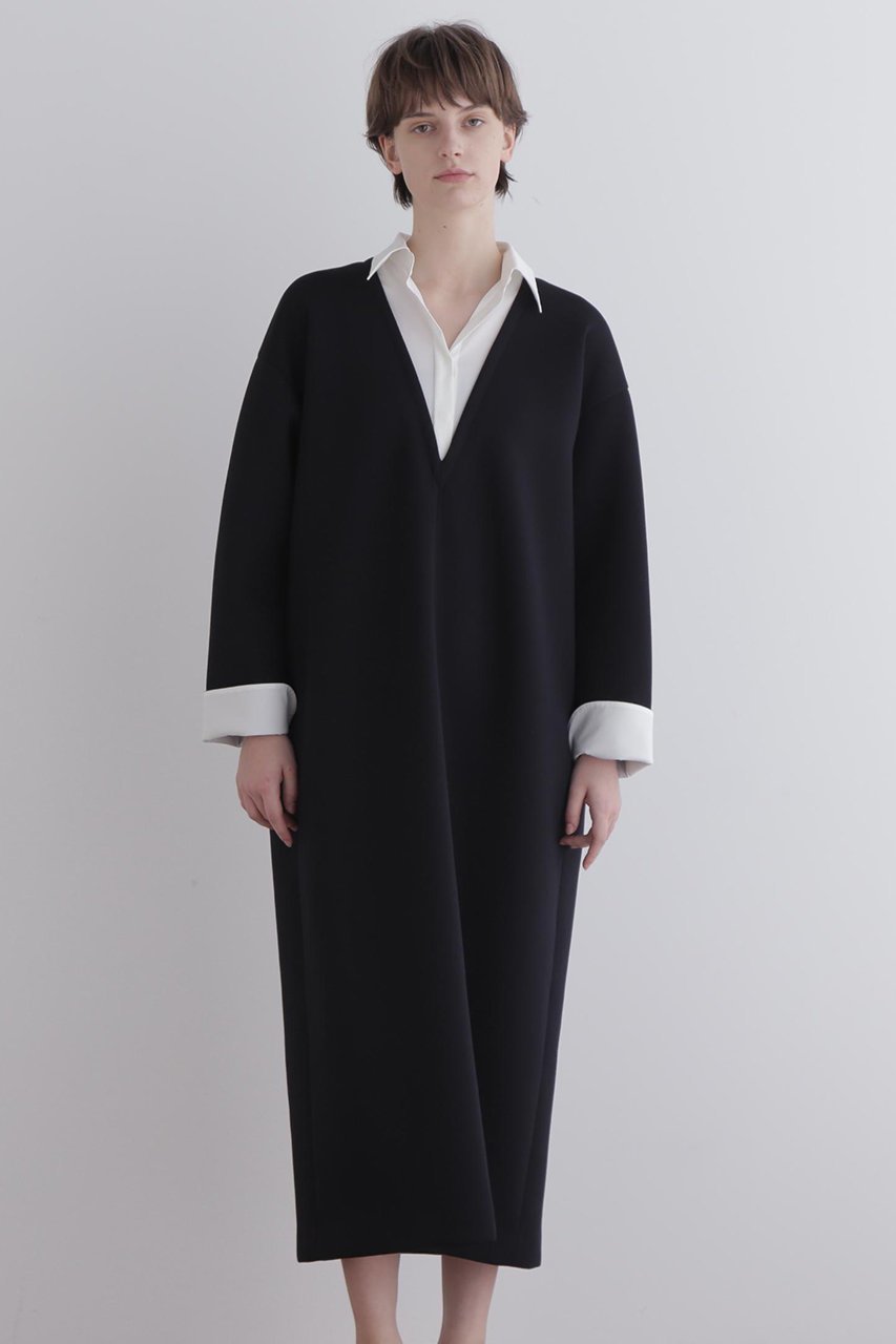 【ル フィル/LE PHIL】のジャージー襟付きワンピース 人気、トレンドファッション・服の通販 founy(ファニー) 　ファッション　Fashion　レディースファッション　Fashion for Women　ワンピース　Dresses　チュニック　Tunic Tops & Dresses　オケージョン　Occasion Wear　チュニック　Tunic, Long Top　ドッキング　Docking, Mixed Material　フォルム　Silhouette, Form　ブロード　Broadcloth, Fine Cotton　ロング　Long, Long-Length　再入荷　Restock / Back in Stock　定番　Standard, Basic Item　other-3|ID: prp329100004775375 ipo3291000000034615008