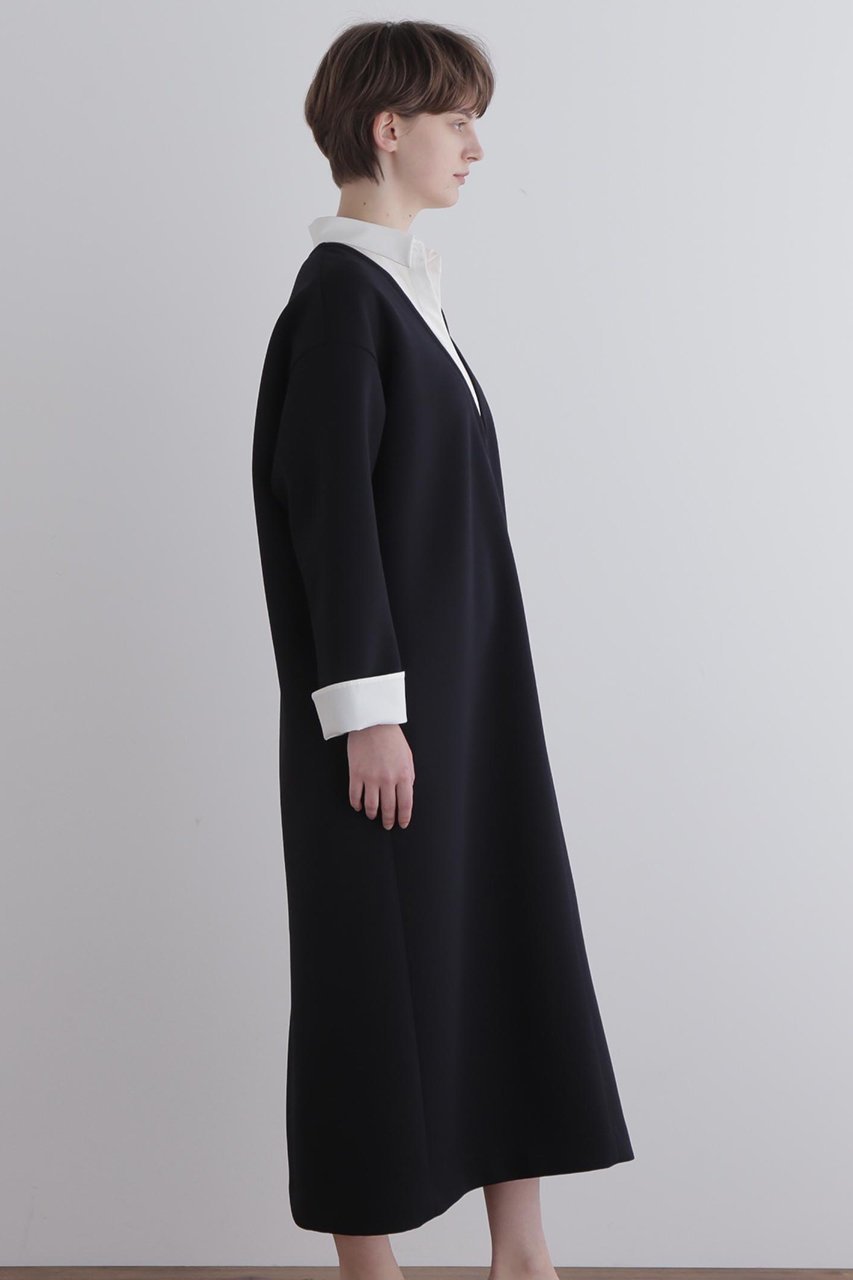 【ル フィル/LE PHIL】のジャージー襟付きワンピース 人気、トレンドファッション・服の通販 founy(ファニー) 　ファッション　Fashion　レディースファッション　Fashion for Women　ワンピース　Dresses　チュニック　Tunic Tops & Dresses　オケージョン　Occasion Wear　チュニック　Tunic, Long Top　ドッキング　Docking, Mixed Material　フォルム　Silhouette, Form　ブロード　Broadcloth, Fine Cotton　ロング　Long, Long-Length　再入荷　Restock / Back in Stock　定番　Standard, Basic Item　other-4|ID: prp329100004775375 ipo3291000000034615009