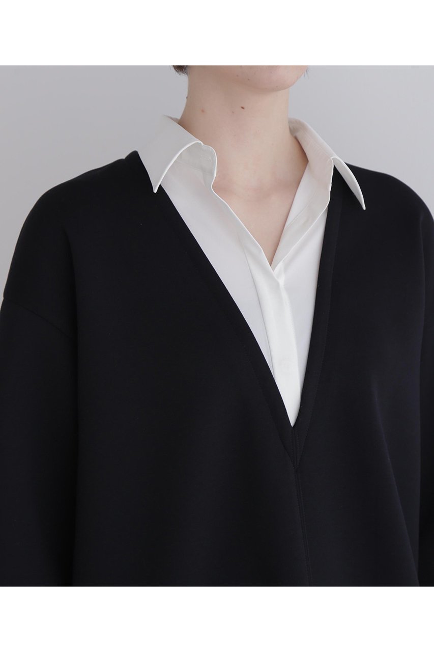 【ル フィル/LE PHIL】のジャージー襟付きワンピース 人気、トレンドファッション・服の通販 founy(ファニー) 　ファッション　Fashion　レディースファッション　Fashion for Women　ワンピース　Dresses　チュニック　Tunic Tops & Dresses　オケージョン　Occasion Wear　チュニック　Tunic, Long Top　ドッキング　Docking, Mixed Material　フォルム　Silhouette, Form　ブロード　Broadcloth, Fine Cotton　ロング　Long, Long-Length　再入荷　Restock / Back in Stock　定番　Standard, Basic Item　other-6|ID: prp329100004775375 ipo3291000000034615011