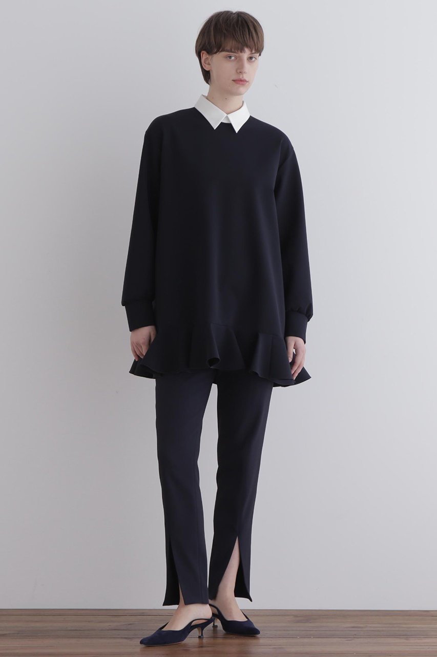 【ル フィル/LE PHIL】の襟付きフリルブラウス 人気、トレンドファッション・服の通販 founy(ファニー) 　ファッション　Fashion　レディースファッション　Fashion for Women　トップス・カットソー　Cut & Sew Tops　シャツ・ブラウス・オフィスカジュアル　Elegant Blouses & Button-Ups　ストレッチ　Stretch, Stretchy Fabric　スリーブ　Sleeve, Long Sleeve / Short Sleeve　ダブル　Double, Double-Breasted　ドレス　Dress, One-Piece　バランス　Balance, Style Balance　フリル　Frill, Ruffle　レギンス　Leggings, Stretch Pants　ロング　Long, Long-Length　再入荷　Restock / Back in Stock　other-2|ID: prp329100004775379 ipo3291000000034615041