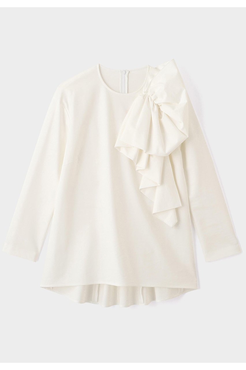 【ル フィル/LE PHIL】のハイストポンチリボンモチーブラウス インテリア・キッズ・メンズ・レディースファッション・服の通販 founy(ファニー) 　ファッション　Fashion　レディースファッション　Fashion for Women　トップス・カットソー　Cut & Sew Tops　シャツ・ブラウス・オフィスカジュアル　Elegant Blouses & Button-Ups　シンプル　Simple, Minimal　ストレート　Straight, Straight Cut　スリーブ　Sleeve, Long Sleeve / Short Sleeve　セットアップ　Set-Up, Coordinated Outfit　ドレープ　Drape, Draping Fabric　フォルム　Silhouette, Form　フレア　Flare, Flared　フロント　Front, Front Design　リボン　Ribbon, Bow　ロング　Long, Long-Length　ワイド　Wide, Wide Fit　エレガント 上品　Elegant　再入荷　Restock / Back in Stock　ホワイト|ID: prp329100004775381 ipo3291000000034615053
