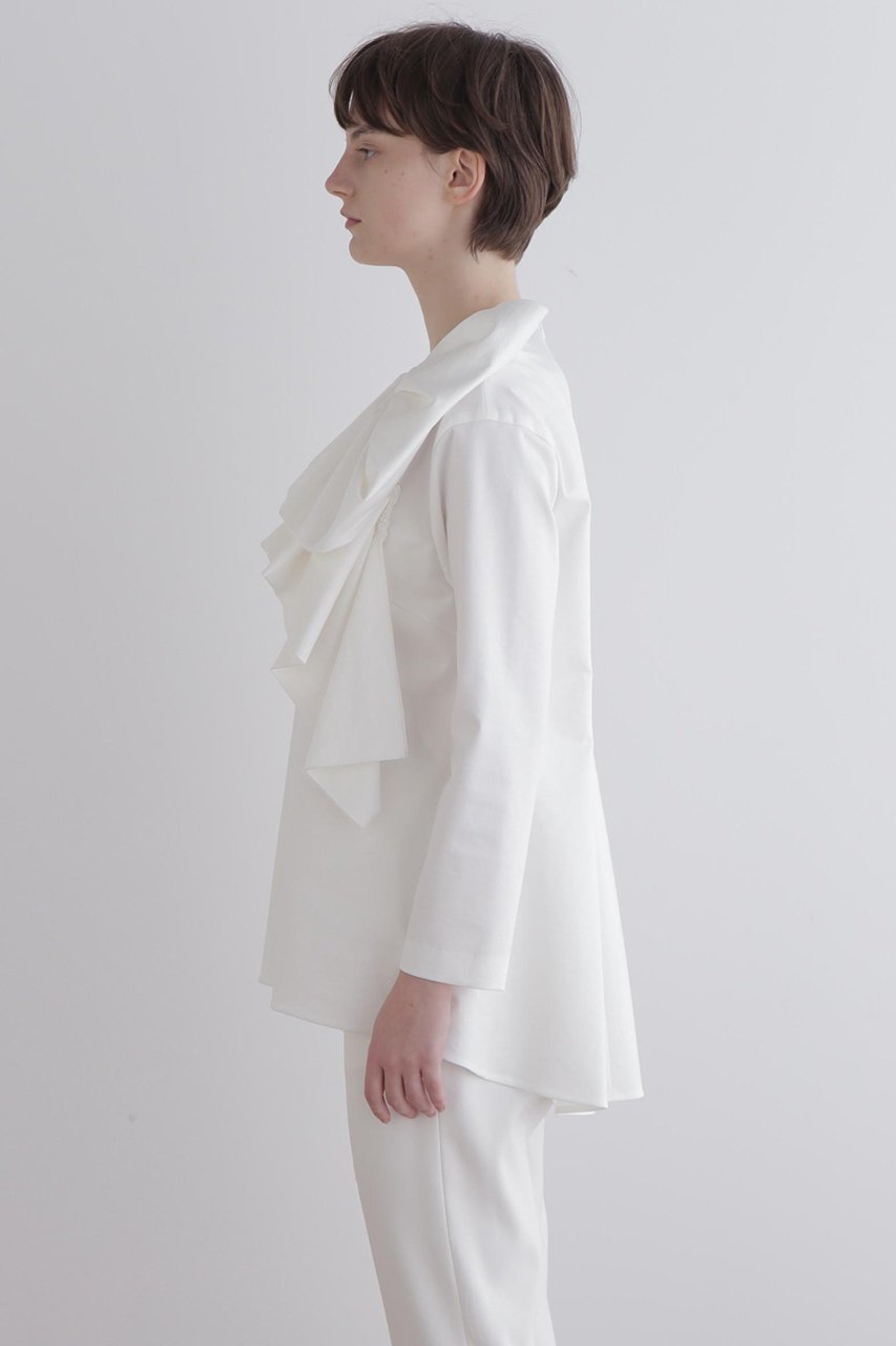 【ル フィル/LE PHIL】のハイストポンチリボンモチーブラウス 人気、トレンドファッション・服の通販 founy(ファニー) 　ファッション　Fashion　レディースファッション　Fashion for Women　トップス・カットソー　Cut & Sew Tops　シャツ・ブラウス・オフィスカジュアル　Elegant Blouses & Button-Ups　シンプル　Simple, Minimal　ストレート　Straight, Straight Cut　スリーブ　Sleeve, Long Sleeve / Short Sleeve　セットアップ　Set-Up, Coordinated Outfit　ドレープ　Drape, Draping Fabric　フォルム　Silhouette, Form　フレア　Flare, Flared　フロント　Front, Front Design　リボン　Ribbon, Bow　ロング　Long, Long-Length　ワイド　Wide, Wide Fit　エレガント 上品　Elegant　再入荷　Restock / Back in Stock　other-4|ID: prp329100004775381 ipo3291000000034615057