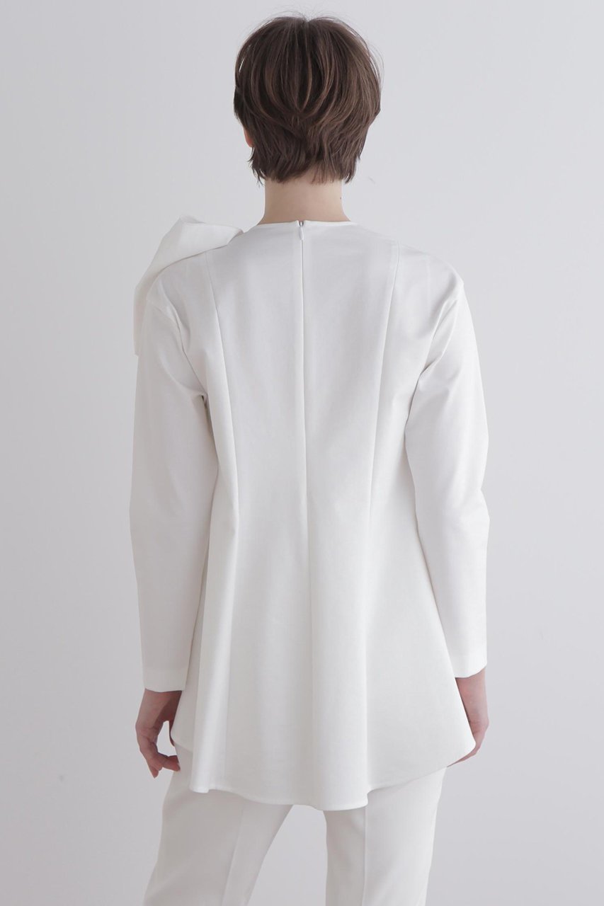 【ル フィル/LE PHIL】のハイストポンチリボンモチーブラウス 人気、トレンドファッション・服の通販 founy(ファニー) 　ファッション　Fashion　レディースファッション　Fashion for Women　トップス・カットソー　Cut & Sew Tops　シャツ・ブラウス・オフィスカジュアル　Elegant Blouses & Button-Ups　シンプル　Simple, Minimal　ストレート　Straight, Straight Cut　スリーブ　Sleeve, Long Sleeve / Short Sleeve　セットアップ　Set-Up, Coordinated Outfit　ドレープ　Drape, Draping Fabric　フォルム　Silhouette, Form　フレア　Flare, Flared　フロント　Front, Front Design　リボン　Ribbon, Bow　ロング　Long, Long-Length　ワイド　Wide, Wide Fit　エレガント 上品　Elegant　再入荷　Restock / Back in Stock　other-5|ID: prp329100004775381 ipo3291000000034615059