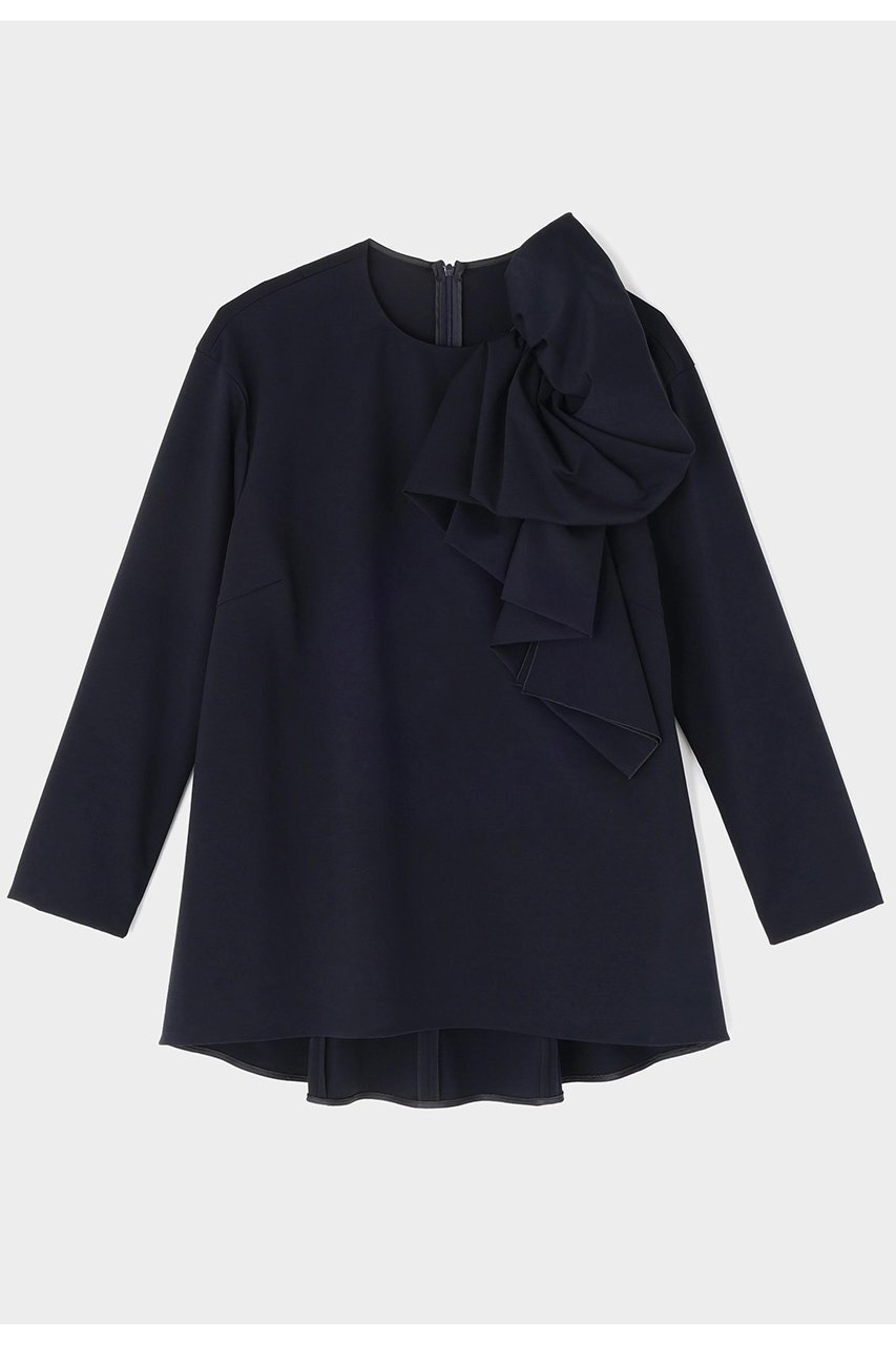 【ル フィル/LE PHIL】のハイストポンチリボンモチーブラウス インテリア・キッズ・メンズ・レディースファッション・服の通販 founy(ファニー) 　ファッション　Fashion　レディースファッション　Fashion for Women　トップス・カットソー　Cut & Sew Tops　シャツ・ブラウス・オフィスカジュアル　Elegant Blouses & Button-Ups　シンプル　Simple, Minimal　ストレート　Straight, Straight Cut　スリーブ　Sleeve, Long Sleeve / Short Sleeve　セットアップ　Set-Up, Coordinated Outfit　ドレープ　Drape, Draping Fabric　フォルム　Silhouette, Form　フレア　Flare, Flared　フロント　Front, Front Design　リボン　Ribbon, Bow　ロング　Long, Long-Length　ワイド　Wide, Wide Fit　エレガント 上品　Elegant　ネイビー|ID: prp329100004775381 ipo3291000000034755820