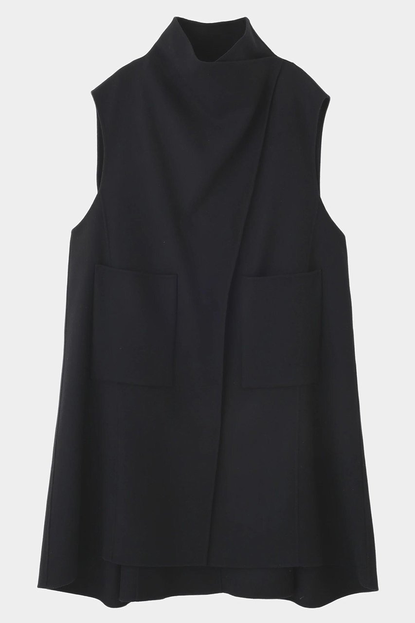 【ル フィル/LE PHIL】のソフトウールリバーオーバーサイズロングジレ インテリア・キッズ・メンズ・レディースファッション・服の通販 founy(ファニー) 　ファッション　Fashion　レディースファッション　Fashion for Women　アウター　Coat / Outerwear Collection　レディースジャケット・軽アウター　Jackets　ジャケット　Jacket, Outerwear　スタンド　Stand Collar, Upright Stand　ビッグ　Big, Oversized　フォルム　Silhouette, Form　フレア　Flare, Flared　ポケット　Pocket, Pocket Detail　再入荷　Restock / Back in Stock　A/W・秋冬　Autumn/Winter　ブラック|ID: prp329100004775384 ipo3291000000034615080