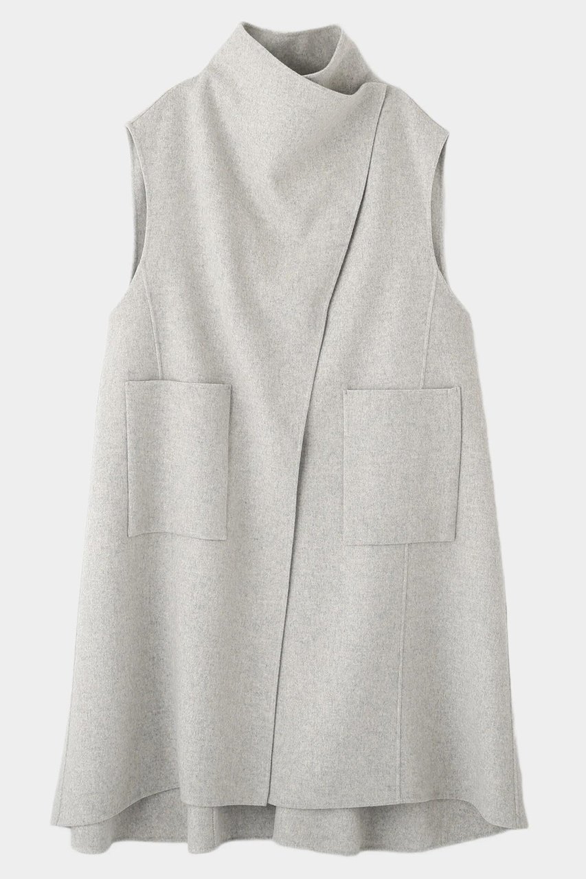 【ル フィル/LE PHIL】のソフトウールリバーオーバーサイズロングジレ インテリア・キッズ・メンズ・レディースファッション・服の通販 founy(ファニー) 　ファッション　Fashion　レディースファッション　Fashion for Women　アウター　Coat / Outerwear Collection　レディースジャケット・軽アウター　Jackets　ジャケット　Jacket, Outerwear　スタンド　Stand Collar, Upright Stand　ビッグ　Big, Oversized　フォルム　Silhouette, Form　フレア　Flare, Flared　ポケット　Pocket, Pocket Detail　再入荷　Restock / Back in Stock　A/W・秋冬　Autumn/Winter　グレー|ID: prp329100004775384 ipo3291000000034615082