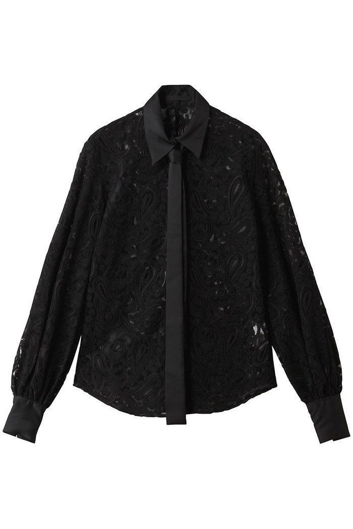 【チノ/CINOH】の【BLACK FORMAL】レース ボウタイ シャツ インテリア・キッズ・メンズ・レディースファッション・服の通販 founy(ファニー) https://founy.com/ ファッション Fashion レディースファッション Fashion for Women トップス・カットソー Cut & Sew Tops シャツ・ブラウス・オフィスカジュアル Elegant Blouses & Button-Ups 2025年 2025 2025-2026秋冬・A/W Autumn/Winter 2025–26 AW25–26 クラシック Classic, Timeless Style スリーブ Sleeve, Long Sleeve / Short Sleeve フレア Flare, Flared マニッシュ Mannish, Boyish レース Lace, Lace Fabric ロング Long, Long-Length A/W・秋冬 Autumn/Winter |ID: prp329100004775388 ipo3291000000034615126