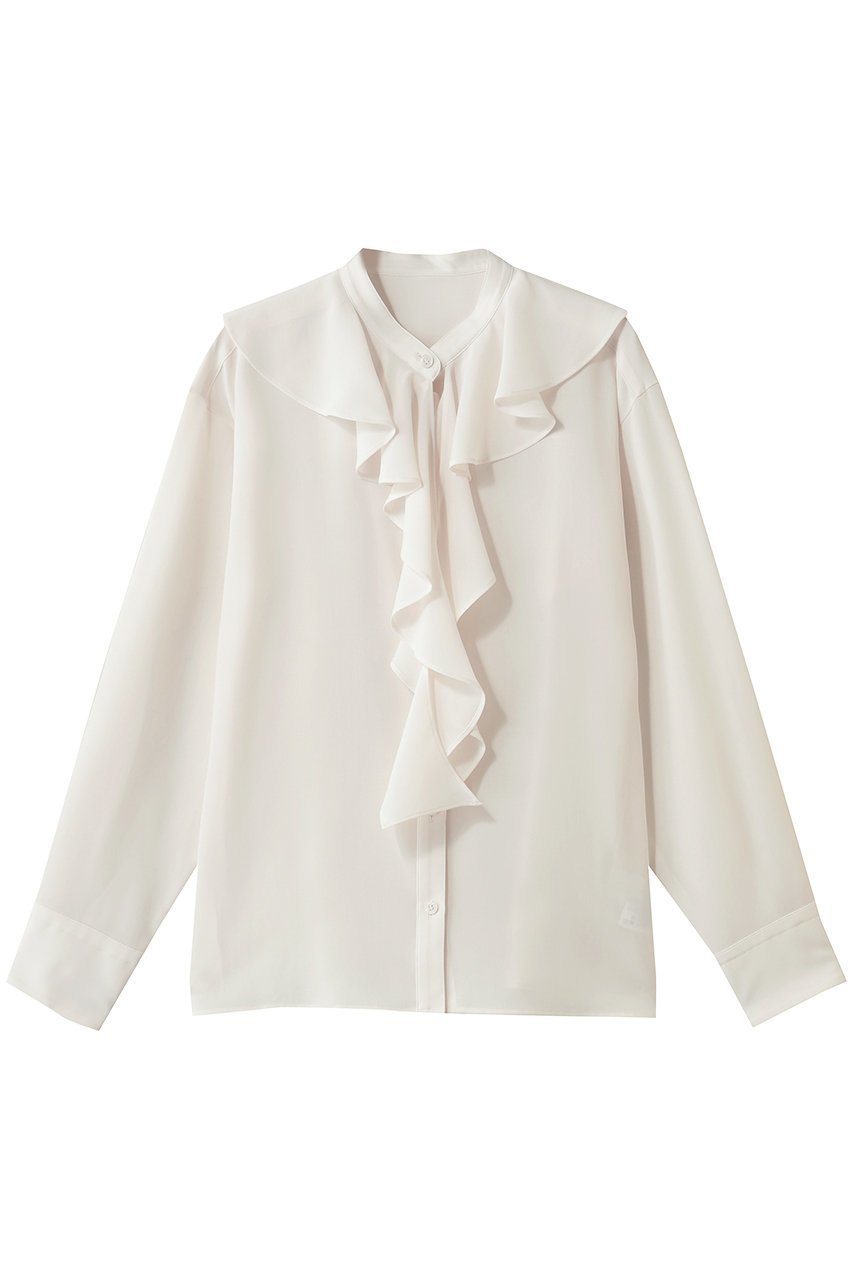 【ガリャルダガランテ/GALLARDAGALANTE】のラッフルタイブラウス インテリア・キッズ・メンズ・レディースファッション・服の通販 founy(ファニー) 　ファッション　Fashion　レディースファッション　Fashion for Women　トップス・カットソー　Cut & Sew Tops　シャツ・ブラウス・オフィスカジュアル　Elegant Blouses & Button-Ups　おすすめ　Recommended / Our Picks　エレガント 上品　Elegant　スリーブ　Sleeve, Long Sleeve / Short Sleeve　ロング　Long, Long-Length　新作・新入荷　New Arrivals / New In　ホワイト|ID: prp329100004775402 ipo3291000000034615247