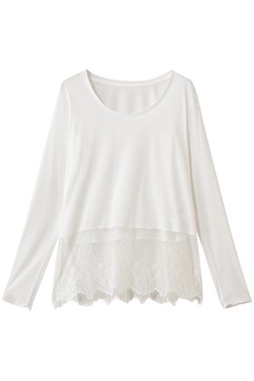 【マルティニーク/martinique】 レースコンビクルーネックカットソー人気、トレンドファッション・服の通販 founy(ファニー) ファッション Fashion レディースファッション Fashion for Women トップス・カットソー Cut & Sew Tops シャツ・ブラウス・オフィスカジュアル Elegant Blouses & Button-Ups ロングTシャツ・Tシャツ Longline T-Shirts & Tees カットソー・ベーシックTシャツ Cut-and-Sewn Tops / Stretch Tees & Basics スウェット / スエット Sweatshirt, Sweatwear スリーブ Sleeve, Long Sleeve / Short Sleeve デコルテ Décolleté, Neckline フェミニン Feminine, Girly レース Lace, Lace Fabric ロング Long, Long-Length エレガント 上品 Elegant 新作・新入荷 New Arrivals / New In |ID:prp329100004775404