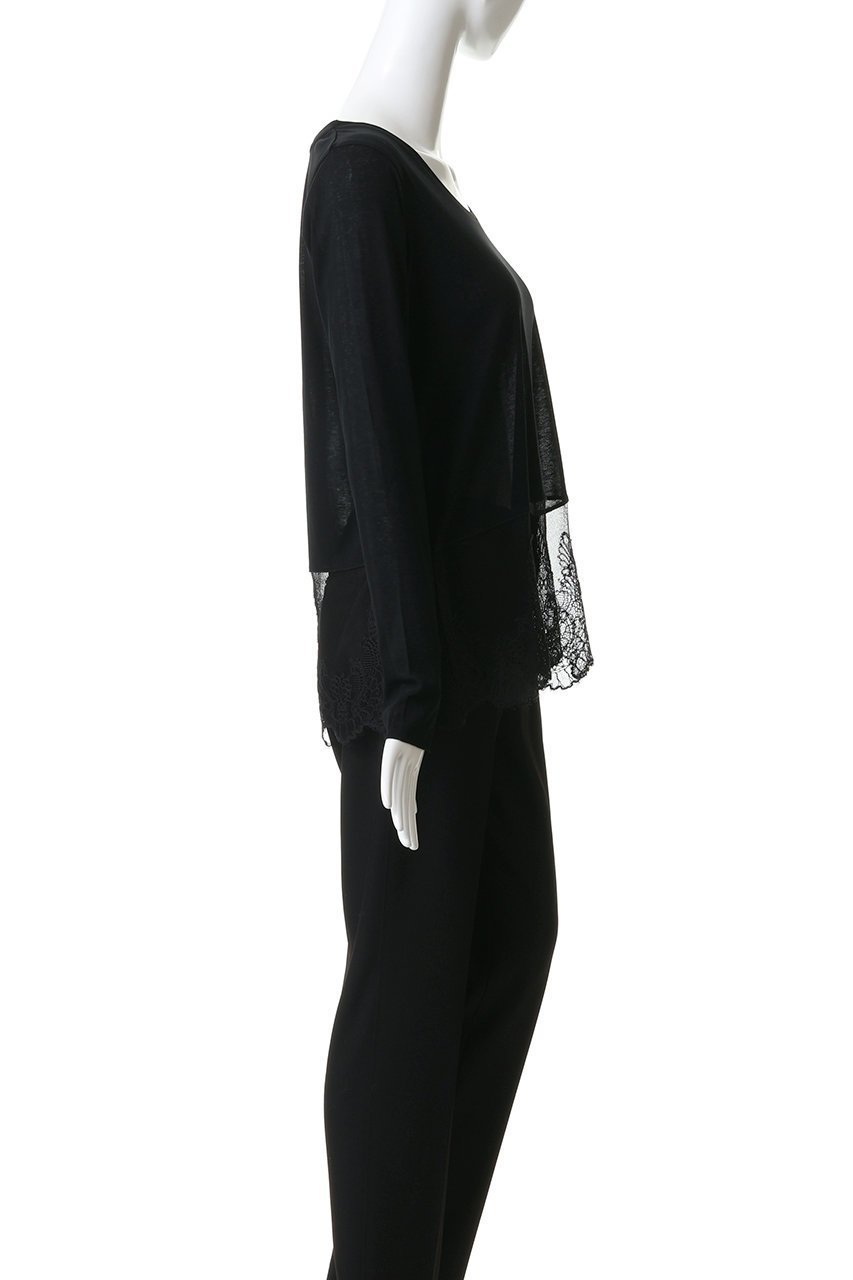 【マルティニーク/martinique】のレースコンビクルーネックカットソー 人気、トレンドファッション・服の通販 founy(ファニー) 　ファッション　Fashion　レディースファッション　Fashion for Women　トップス・カットソー　Cut & Sew Tops　シャツ・ブラウス・オフィスカジュアル　Elegant Blouses & Button-Ups　ロングTシャツ・Tシャツ　Longline T-Shirts & Tees　カットソー・ベーシックTシャツ　Cut-and-Sewn Tops / Stretch Tees & Basics　スウェット / スエット　Sweatshirt, Sweatwear　スリーブ　Sleeve, Long Sleeve / Short Sleeve　デコルテ　Décolleté, Neckline　フェミニン　Feminine, Girly　レース　Lace, Lace Fabric　ロング　Long, Long-Length　エレガント 上品　Elegant　新作・新入荷　New Arrivals / New In　other-3|ID: prp329100004775404 ipo3291000000034615263