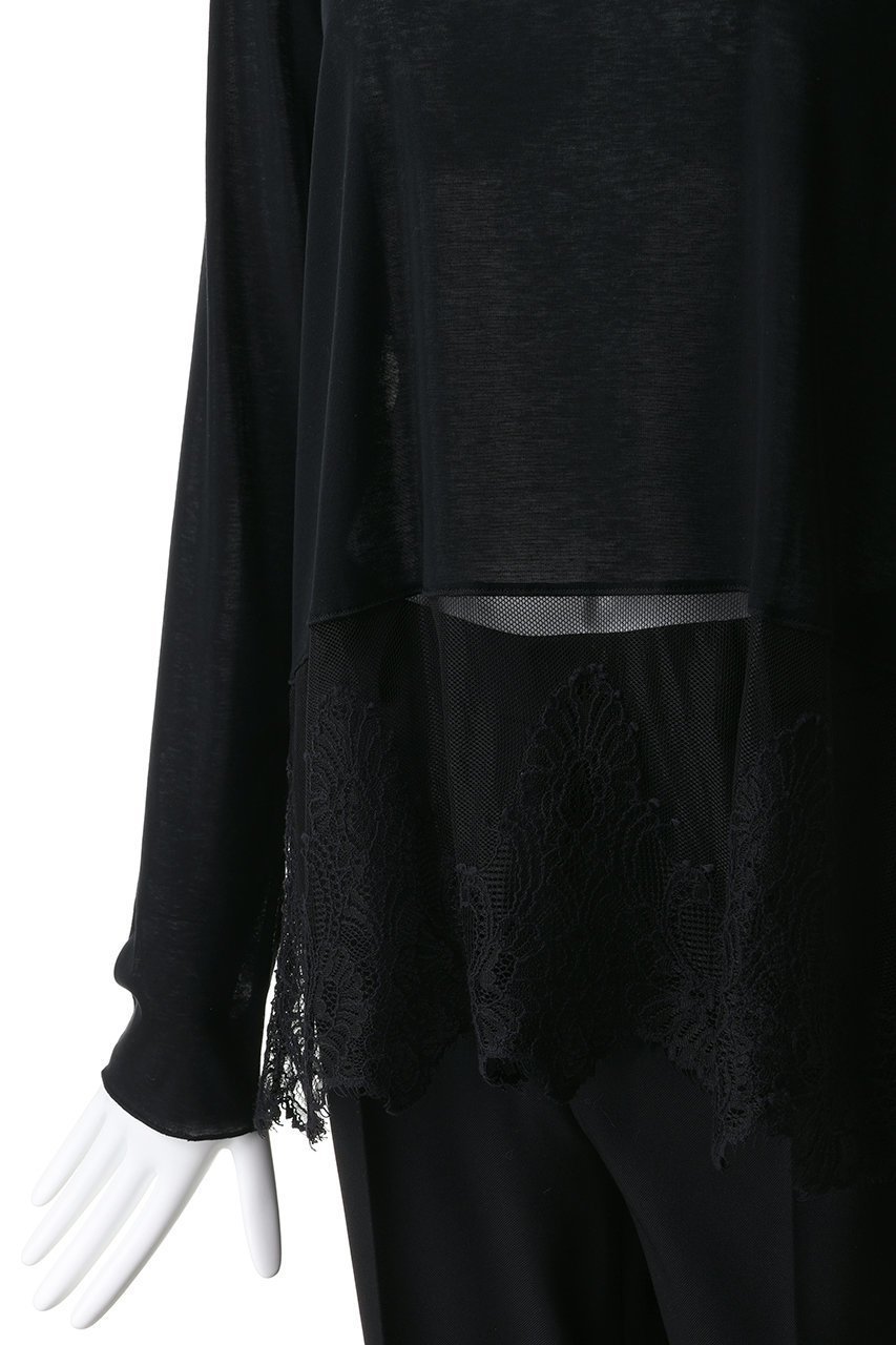 【マルティニーク/martinique】のレースコンビクルーネックカットソー 人気、トレンドファッション・服の通販 founy(ファニー) 　ファッション　Fashion　レディースファッション　Fashion for Women　トップス・カットソー　Cut & Sew Tops　シャツ・ブラウス・オフィスカジュアル　Elegant Blouses & Button-Ups　ロングTシャツ・Tシャツ　Longline T-Shirts & Tees　カットソー・ベーシックTシャツ　Cut-and-Sewn Tops / Stretch Tees & Basics　スウェット / スエット　Sweatshirt, Sweatwear　スリーブ　Sleeve, Long Sleeve / Short Sleeve　デコルテ　Décolleté, Neckline　フェミニン　Feminine, Girly　レース　Lace, Lace Fabric　ロング　Long, Long-Length　エレガント 上品　Elegant　新作・新入荷　New Arrivals / New In　other-5|ID: prp329100004775404 ipo3291000000034615265