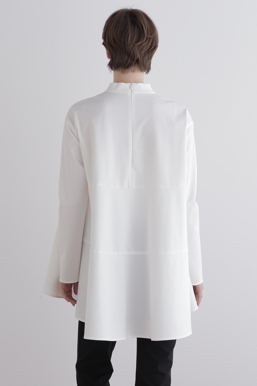 【ル フィル/LE PHIL】のハイストレッチポンチスタンドカラーブラウス 人気、トレンドファッション・服の通販 founy(ファニー) 　ファッション　Fashion　レディースファッション　Fashion for Women　トップス・カットソー　Cut & Sew Tops　シャツ・ブラウス・オフィスカジュアル　Elegant Blouses & Button-Ups　クール　Cool, Chic　コンパクト　Compact, Small Size　ストレッチ　Stretch, Stretchy Fabric　スリーブ　Sleeve, Long Sleeve / Short Sleeve　ハイネック　High Neck, Mock Neck　フレア　Flare, Flared　フロント　Front, Front Design　ロング　Long, Long-Length　エレガント 上品　Elegant　再入荷　Restock / Back in Stock　other-4|ID: prp329100004775417 ipo3291000000034615340