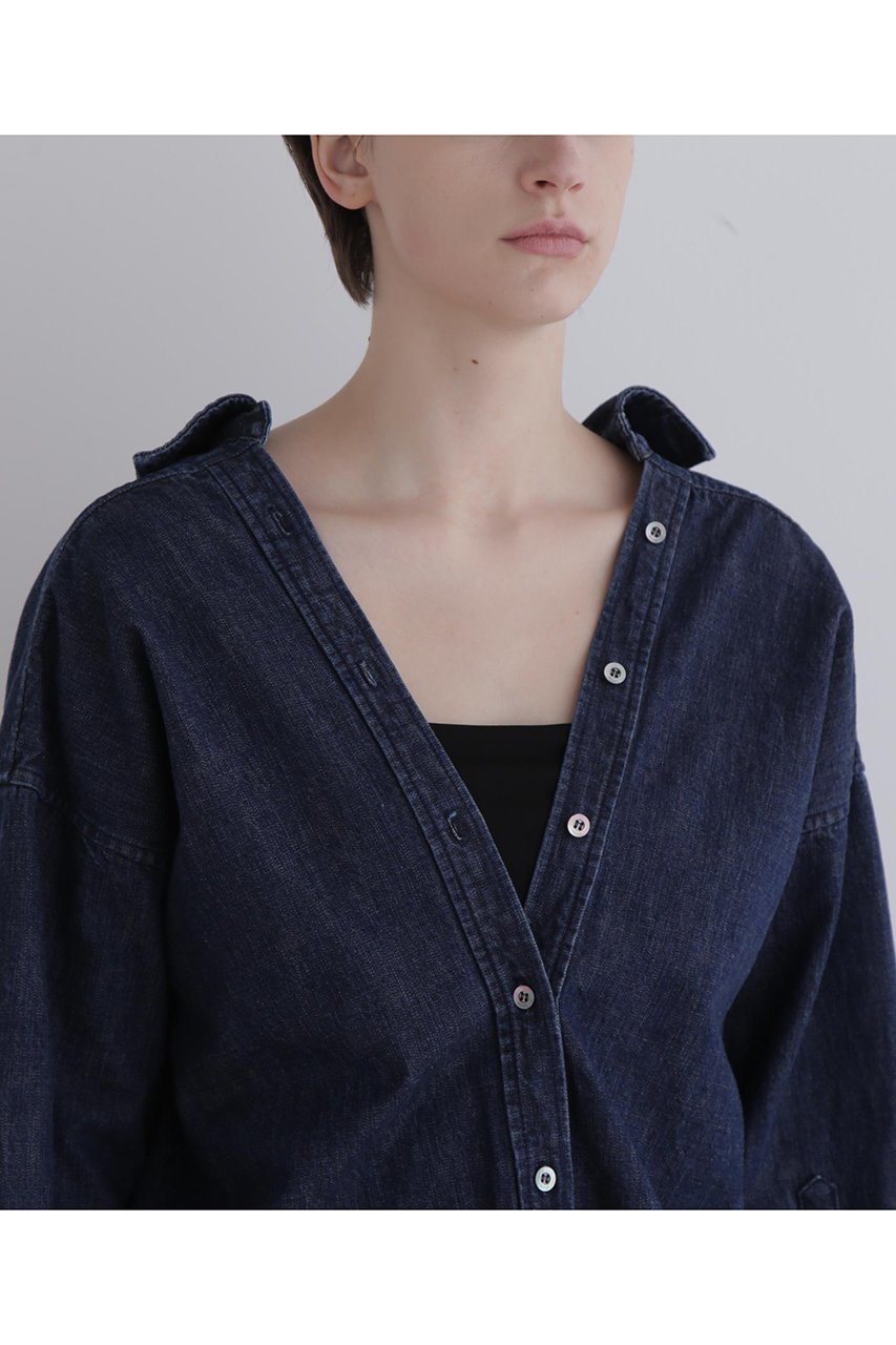 【ル フィル/LE PHIL】のオーバーサイズデニムブラウス 人気、トレンドファッション・服の通販 founy(ファニー) 　ファッション　Fashion　レディースファッション　Fashion for Women　トップス・カットソー　Cut & Sew Tops　シャツ・ブラウス・オフィスカジュアル　Elegant Blouses & Button-Ups　スタンダード　Standard, Basic　スポーティ　Sporty, Casual Athletic　スリット　Slit, Slit Detail　スリーブ　Sleeve, Long Sleeve / Short Sleeve　パターン　Pattern, Design Print　レギンス　Leggings, Stretch Pants　ロング　Long, Long-Length　再入荷　Restock / Back in Stock　other-6|ID: prp329100004775422 ipo3291000000034615387