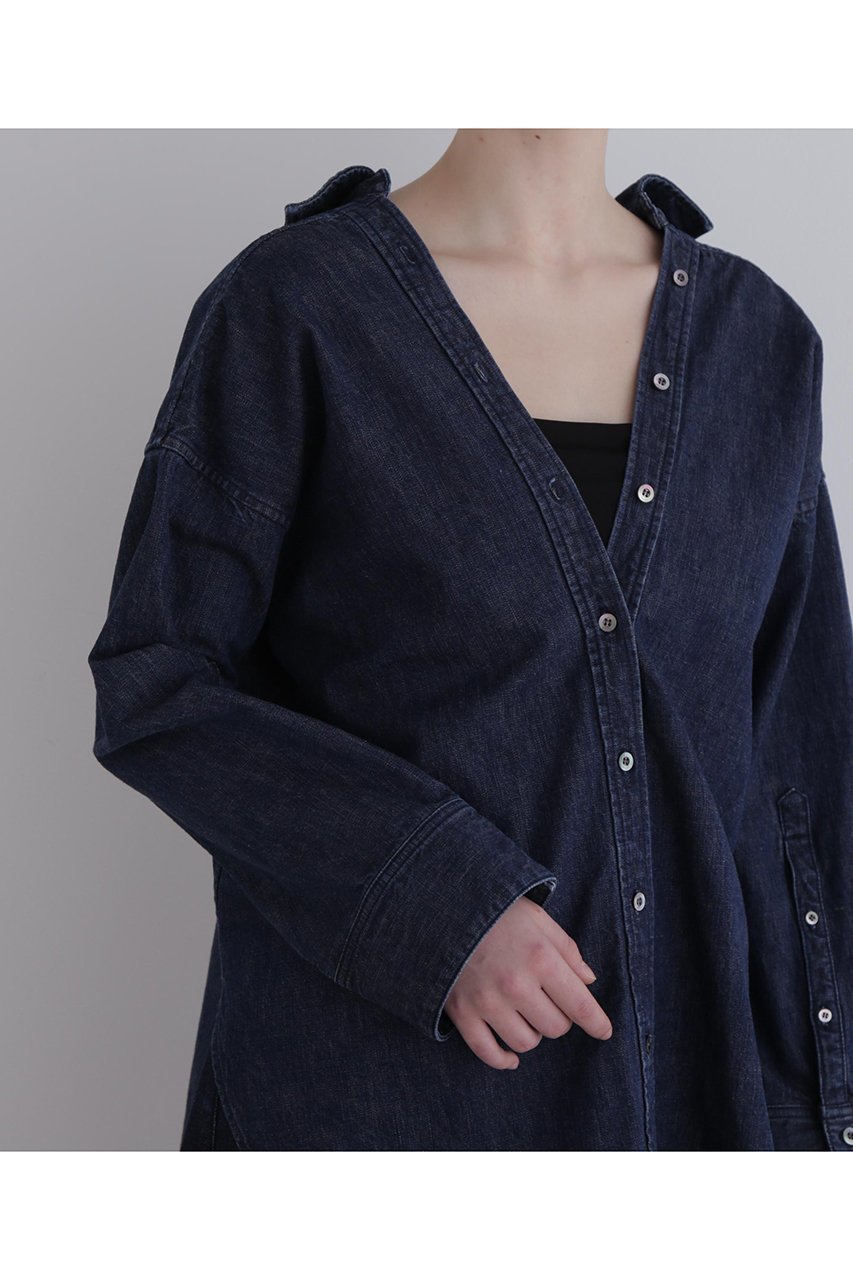 【ル フィル/LE PHIL】のオーバーサイズデニムブラウス 人気、トレンドファッション・服の通販 founy(ファニー) 　ファッション　Fashion　レディースファッション　Fashion for Women　トップス・カットソー　Cut & Sew Tops　シャツ・ブラウス・オフィスカジュアル　Elegant Blouses & Button-Ups　スタンダード　Standard, Basic　スポーティ　Sporty, Casual Athletic　スリット　Slit, Slit Detail　スリーブ　Sleeve, Long Sleeve / Short Sleeve　パターン　Pattern, Design Print　レギンス　Leggings, Stretch Pants　ロング　Long, Long-Length　再入荷　Restock / Back in Stock　other-7|ID: prp329100004775422 ipo3291000000034615388