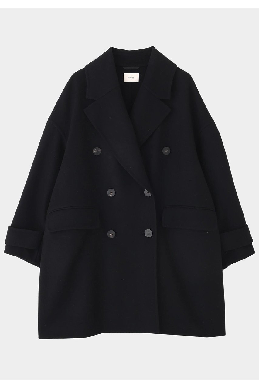 【ル フィル/LE PHIL】のソフトウールリバーオーバーPコート インテリア・キッズ・メンズ・レディースファッション・服の通販 founy(ファニー) 　ファッション　Fashion　レディースファッション　Fashion for Women　アウター　Coat / Outerwear Collection　コート・ロングコート・ピーコート　Long Coats, Peacoats & More　Pコート　Pea Coats　エアリー　Airy Texture　ショート　Short, Short Length　シンプル　Simple, Minimal　スリム　Slim, Slim Fit　ドレス　Dress, One-Piece　ビッグ　Big, Oversized　フォルム　Silhouette, Form　ボトム　Bottoms, Lower Wear　ミックス　Mix, Mixed Style　メンズ　Men's, Menswear　ラグジュアリー　Luxury, Elegant　今季　This Season, Current Season　再入荷　Restock / Back in Stock　冬　Winter / This Winter　ブラック|ID: prp329100004775425 ipo3291000000034615410