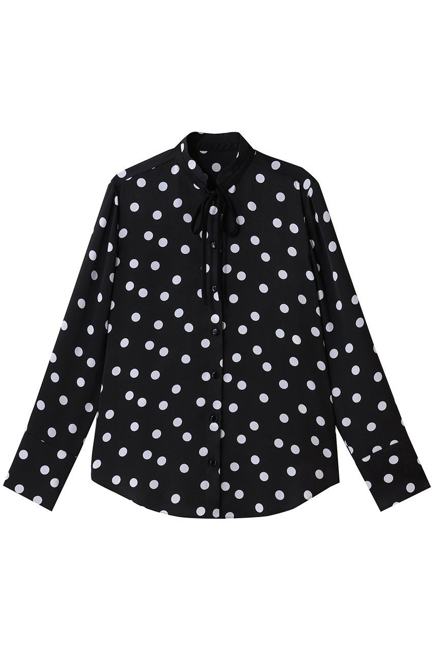 【アルアバイル/allureville】のコインドットナロータイブラウス インテリア・キッズ・メンズ・レディースファッション・服の通販 founy(ファニー) 　ファッション　Fashion　レディースファッション　Fashion for Women　トップス・カットソー　Cut & Sew Tops　シャツ・ブラウス・オフィスカジュアル　Elegant Blouses & Button-Ups　オケージョン　Occasion Wear　クラシカル　Classical, Vintage-Inspired　コンパクト　Compact, Small Size　スリーブ　Sleeve, Long Sleeve / Short Sleeve　ドット　Polka Dot, Dot Pattern　バランス　Balance, Style Balance　ファブリック　Fabric, Textile　フェミニン　Feminine, Girly　プリント　Print, Printed Pattern　ロング　Long, Long-Length　エレガント 上品　Elegant　新作・新入荷　New Arrivals / New In　ブラック系|ID: prp329100004775429 ipo3291000000034615448