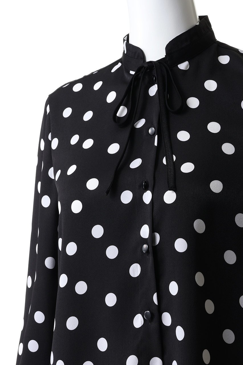 【アルアバイル/allureville】のコインドットナロータイブラウス 人気、トレンドファッション・服の通販 founy(ファニー) 　ファッション　Fashion　レディースファッション　Fashion for Women　トップス・カットソー　Cut & Sew Tops　シャツ・ブラウス・オフィスカジュアル　Elegant Blouses & Button-Ups　オケージョン　Occasion Wear　クラシカル　Classical, Vintage-Inspired　コンパクト　Compact, Small Size　スリーブ　Sleeve, Long Sleeve / Short Sleeve　ドット　Polka Dot, Dot Pattern　バランス　Balance, Style Balance　ファブリック　Fabric, Textile　フェミニン　Feminine, Girly　プリント　Print, Printed Pattern　ロング　Long, Long-Length　エレガント 上品　Elegant　新作・新入荷　New Arrivals / New In　other-5|ID: prp329100004775429 ipo3291000000034615452