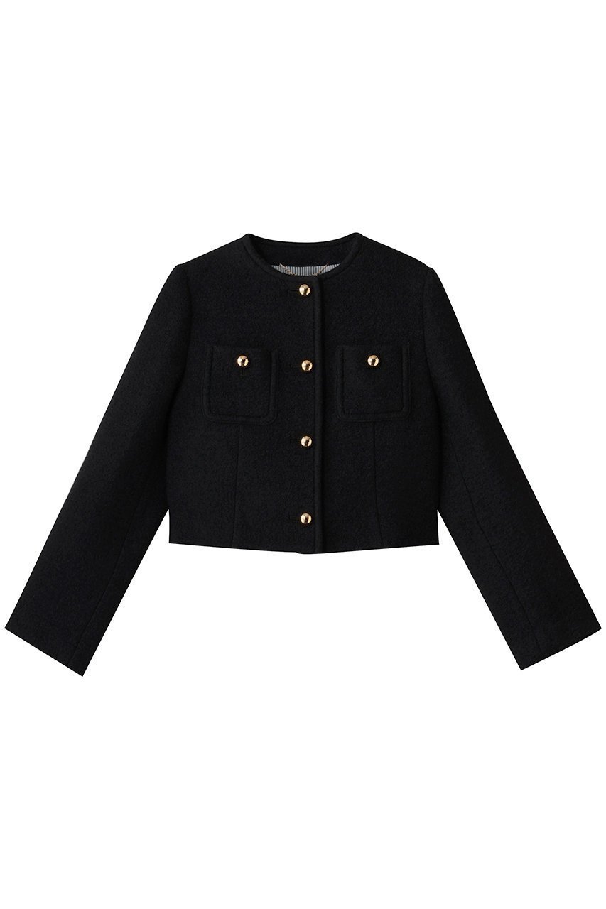 【アルアバイル/allureville】のブークレーノーカラージャケット インテリア・キッズ・メンズ・レディースファッション・服の通販 founy(ファニー) 　ファッション　Fashion　レディースファッション　Fashion for Women　アウター　Coat / Outerwear Collection　レディースジャケット・軽アウター　Jackets　ノーカラージャケット / シンプル上品コーデ　Collarless Jackets　コンパクト　Compact, Small Size　ショート　Short, Short Length　ジャケット　Jacket, Outerwear　バランス　Balance, Style Balance　ボトム　Bottoms, Lower Wear　リュクス　Luxury, Elegant, High-End, Chic　エレガント 上品　Elegant　新作・新入荷　New Arrivals / New In　ブラック|ID: prp329100004775432 ipo3291000000034615470