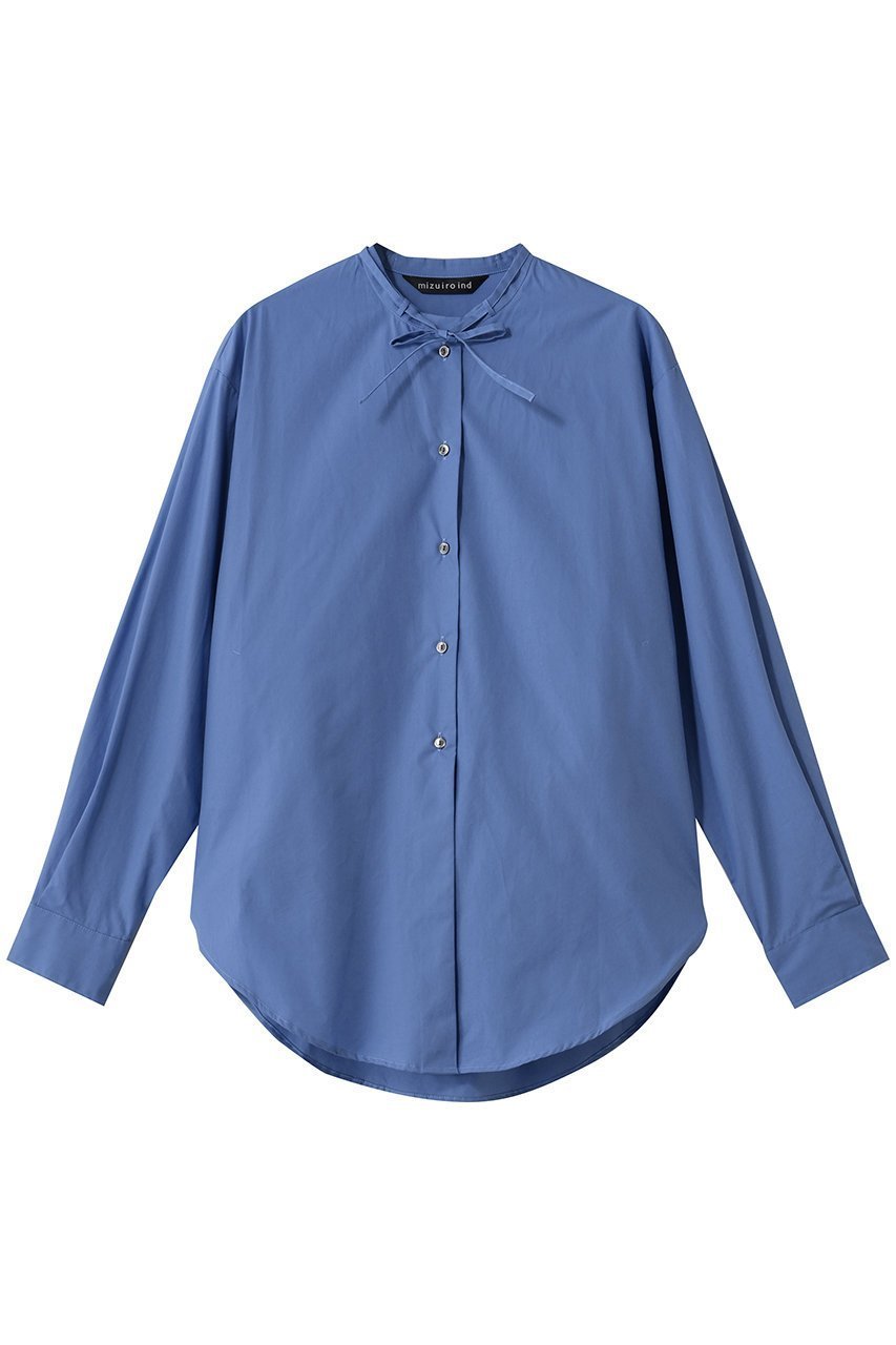 【ミズイロ インド/mizuiro ind】のリボンタイロングシャツ インテリア・キッズ・メンズ・レディースファッション・服の通販 founy(ファニー) ファッション Fashion レディースファッション Fashion for Women トップス・カットソー Cut & Sew Tops シャツ・ブラウス・オフィスカジュアル Elegant Blouses & Button-Ups クラシック Classic, Timeless Style シンプル Simple, Minimal スリーブ Sleeve, Long Sleeve / Short Sleeve ボトム Bottoms, Lower Wear リボン Ribbon, Bow ロング Long, Long-Length 新作・新入荷 New Arrivals / New In l.blue|ID: prp329100004775434 ipo3291000000034615489