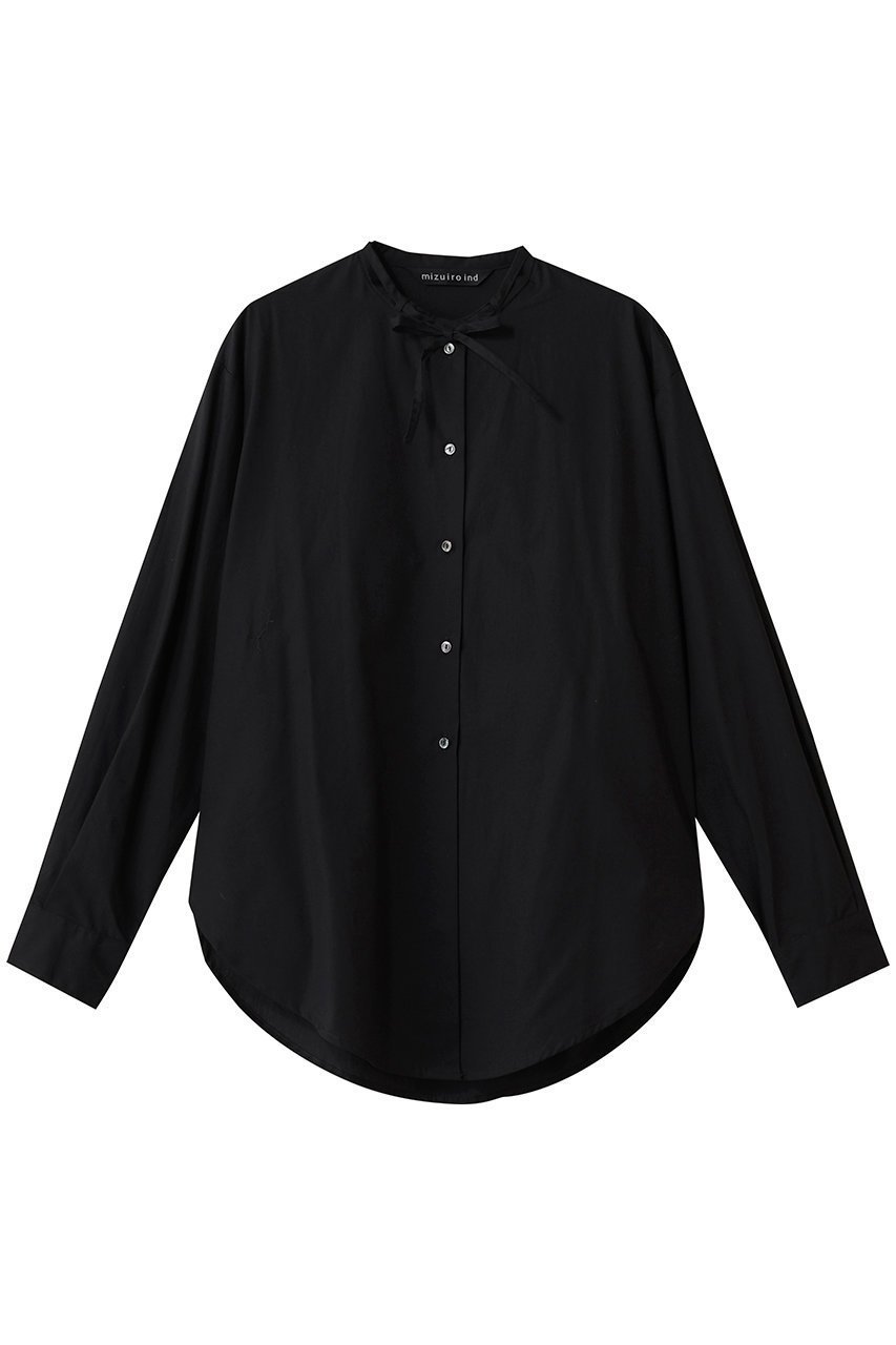 【ミズイロ インド/mizuiro ind】のリボンタイロングシャツ インテリア・キッズ・メンズ・レディースファッション・服の通販 founy(ファニー) ファッション Fashion レディースファッション Fashion for Women トップス・カットソー Cut & Sew Tops シャツ・ブラウス・オフィスカジュアル Elegant Blouses & Button-Ups クラシック Classic, Timeless Style シンプル Simple, Minimal スリーブ Sleeve, Long Sleeve / Short Sleeve ボトム Bottoms, Lower Wear リボン Ribbon, Bow ロング Long, Long-Length 新作・新入荷 New Arrivals / New In black|ID: prp329100004775434 ipo3291000000034615491