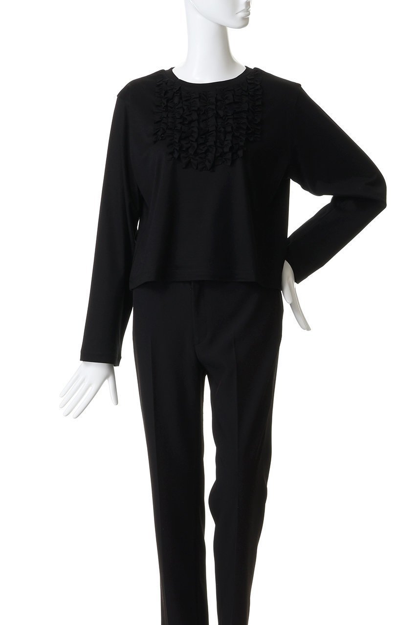 【ミズイロ インド/mizuiro ind】のフロントフリルプルオーバー 人気、トレンドファッション・服の通販 founy(ファニー) 　ファッション　Fashion　レディースファッション　Fashion for Women　トップス・カットソー　Cut & Sew Tops　シャツ・ブラウス・オフィスカジュアル　Elegant Blouses & Button-Ups　カジュアルプルオーバー・ニットトップス　Pullovers & Knit Tops / Casual Pullovers　インナー　Innerwear　カットソー　Cut and Sewn Top　シンプル　Simple, Minimal　スリーブ　Sleeve, Long Sleeve / Short Sleeve　フリル　Frill, Ruffle　フロント　Front, Front Design　ロング　Long, Long-Length　other-2|ID: prp329100004775435 ipo3291000000035942549