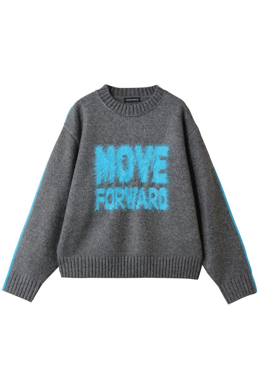 【メゾンスペシャル/MAISON SPECIAL】のMOVE FORWARD logo knit/MOVE FORWARDロゴニット 人気、トレンドファッション・服の通販 founy(ファニー) ファッション Fashion レディースファッション Fashion for Women トップス・カットソー Cut & Sew Tops ニット Knit Tops & Sweaters カジュアルプルオーバー・ニットトップス Pullovers & Knit Tops / Casual Pullovers おすすめ Recommended / Our Picks スポーティ Sporty, Casual Athletic スリーブ Sleeve, Long Sleeve / Short Sleeve デニム Denim, Jeans Material 新作・新入荷 New Arrivals / New In A/W・秋冬 Autumn/Winter other-1|ID: prp329100004775440 ipo3291000000034615537