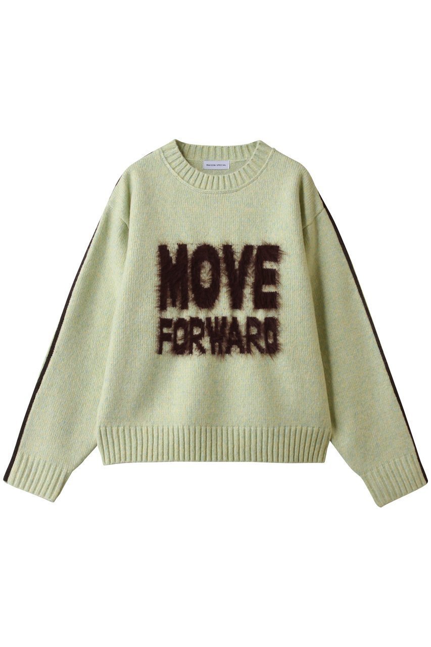 【メゾンスペシャル/MAISON SPECIAL】のMOVE FORWARD logo knit/MOVE FORWARDロゴニット インテリア・キッズ・メンズ・レディースファッション・服の通販 founy(ファニー) ファッション Fashion レディースファッション Fashion for Women トップス・カットソー Cut & Sew Tops ニット Knit Tops & Sweaters カジュアルプルオーバー・ニットトップス Pullovers & Knit Tops / Casual Pullovers おすすめ Recommended / Our Picks スポーティ Sporty, Casual Athletic スリーブ Sleeve, Long Sleeve / Short Sleeve デニム Denim, Jeans Material 新作・新入荷 New Arrivals / New In A/W・秋冬 Autumn/Winter LIME(ライム)|ID: prp329100004775440 ipo3291000000034615539
