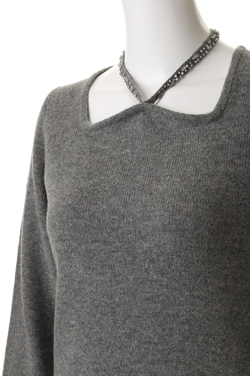 【ジェイドット/j.】のリュクスメリノ 2WAYビジューネックセーター 人気、トレンドファッション・服の通販 founy(ファニー) 　ファッション　Fashion　レディースファッション　Fashion for Women　トップス・カットソー　Cut & Sew Tops　ニット　Knit Tops & Sweaters　カジュアルプルオーバー・ニットトップス　Pullovers & Knit Tops / Casual Pullovers　シンプル　Simple, Minimal　スクエア　Square, Square Shape　ストーン　Stone, Gem-Like　セーター　Sweater, Knitwear　デコルテ　Décolleté, Neckline　ビジュー　Bijou, Jewel-like Accent　フィット　Fit, Slim Fit　ボトム　Bottoms, Lower Wear　ラップ　Wrap, Wrap Design　新作・新入荷　New Arrivals / New In　other-5|ID: prp329100004775449 ipo3291000000034615615