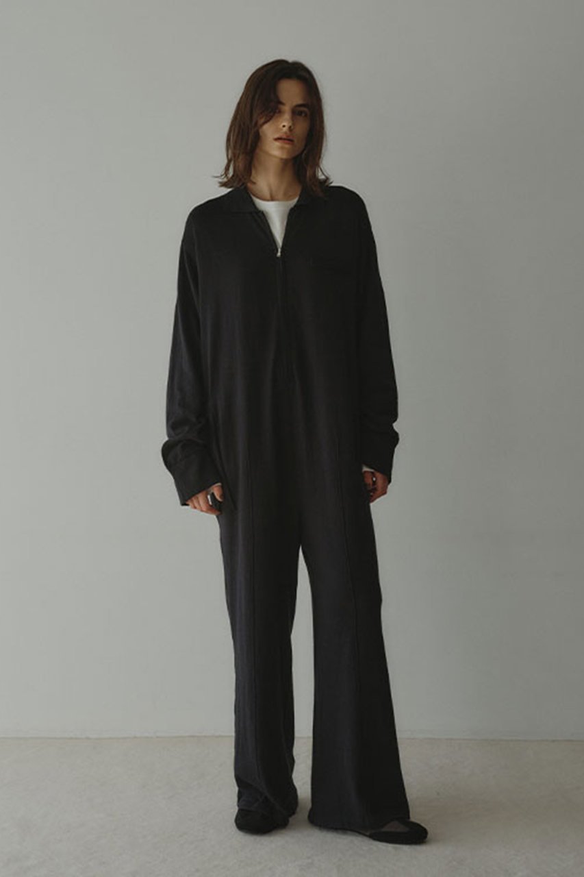 【エトレトウキョウ/ETRE TOKYO】のハイゲージニットオールインワン インテリア・キッズ・メンズ・レディースファッション・服の通販 founy(ファニー) 　ファッション　Fashion　レディースファッション　Fashion for Women　パンツ　Pants & Trousers　インナー　Innerwear　カフス　Cuff Design　キャップ　Cap, Baseball Cap　ジップ　Zip, Zipper　ジャケット　Jacket, Outerwear　スーツ　Suit, Formalwear　なめらか　Smooth, Silky Texture　フロント　Front, Front Design　ポロシャツ　Polo Shirt, Collared Tee　マニッシュ　Mannish, Boyish　リラックス　Relax, Relaxed Fit　エレガント 上品　Elegant　新作・新入荷　New Arrivals / New In　ブラック|ID: prp329100004776489 ipo3291000000034627043