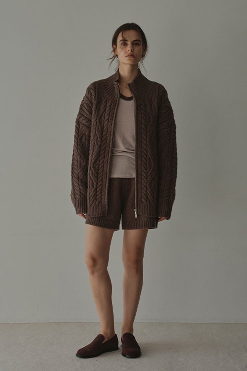 【エトレトウキョウ/ETRE TOKYO】のダブルジップケーブルニットカーディガン 人気、トレンドファッション・服の通販 founy(ファニー) 　ファッション　Fashion　レディースファッション　Fashion for Women　トップス・カットソー　Cut & Sew Tops　ニット　Knit Tops & Sweaters　カーディガン・羽織り　Layered Style Cardigans　カーディガン　Cardigan, Knitwear　ショート　Short, Short Length　セットアップ　Set-Up, Coordinated Outfit　タートルネック　Turtleneck, High Neck　バランス　Balance, Style Balance　フロント　Front, Front Design　新作・新入荷　New Arrivals / New In　A/W・秋冬　Autumn/Winter　other-5|ID: prp329100004776491 ipo3291000000034627066