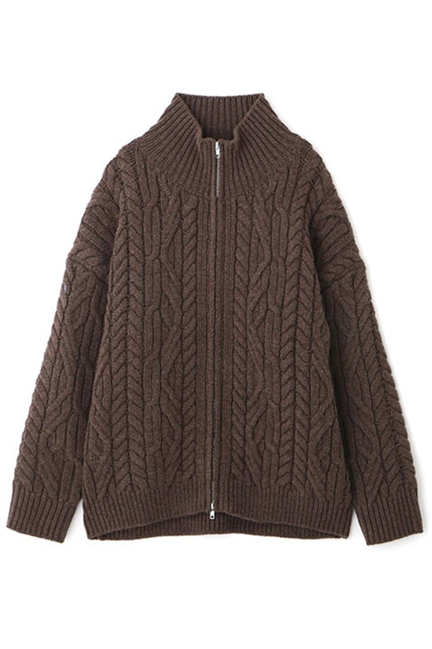 【エトレトウキョウ/ETRE TOKYO】のダブルジップケーブルニットカーディガン 人気、トレンドファッション・服の通販 founy(ファニー) 　ファッション　Fashion　レディースファッション　Fashion for Women　トップス・カットソー　Cut & Sew Tops　ニット　Knit Tops & Sweaters　カーディガン・羽織り　Layered Style Cardigans　カーディガン　Cardigan, Knitwear　ショート　Short, Short Length　セットアップ　Set-Up, Coordinated Outfit　タートルネック　Turtleneck, High Neck　バランス　Balance, Style Balance　フロント　Front, Front Design　新作・新入荷　New Arrivals / New In　A/W・秋冬　Autumn/Winter　other-8|ID: prp329100004776491 ipo3291000000034627069