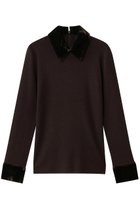 【クラネ/CLANE】のVELOR COLLAR KNIT TOPS 人気、トレンドファッション・服の通販 founy(ファニー) ファッション Fashion レディースファッション Fashion for Women トップス・カットソー Cut & Sew Tops ニット Knit Tops & Sweaters カジュアルプルオーバー・ニットトップス Pullovers & Knit Tops / Casual Pullovers シンプル Simple, Minimal ベロア Velour, Soft Velvet 新作・新入荷 New Arrivals / New In thumbnail BROWN|ID: prp329100004776495 ipo3291000000034627106