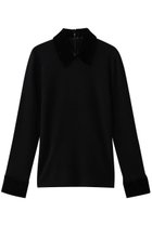【クラネ/CLANE】のVELOR COLLAR KNIT TOPS BLACK|ID:prp329100004776495